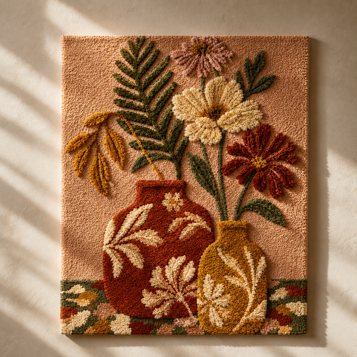 Hewn Earth Aster Still Life wall art featuring a vibrant floral design on a canvas for elegant home decor.