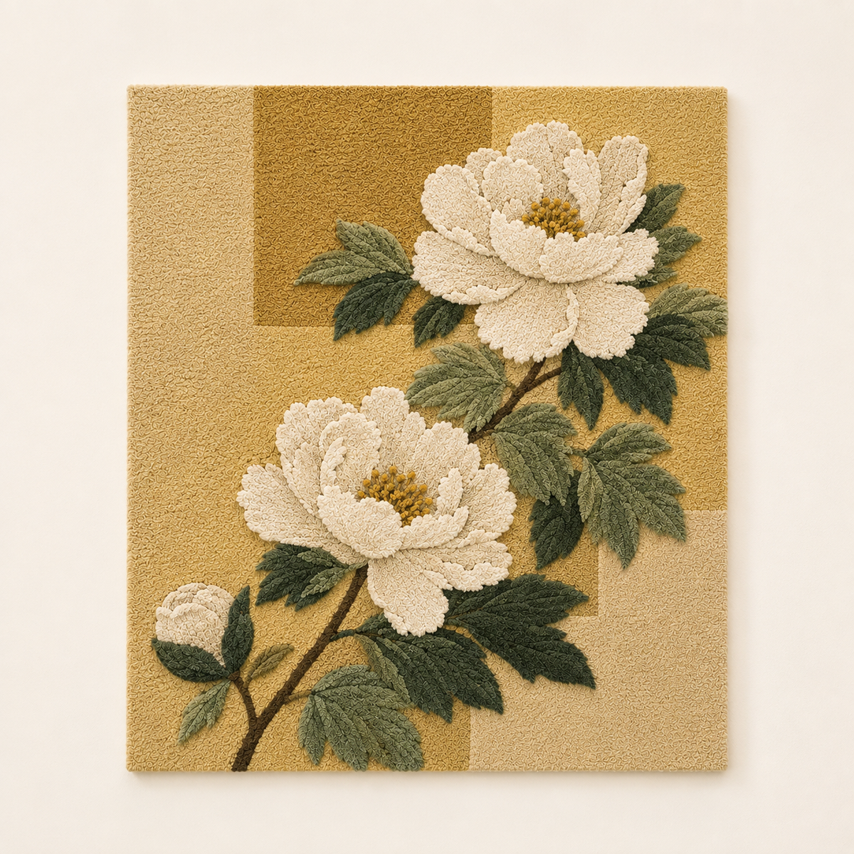 Cream peonies wall art by Hewn Earth, featuring a beautiful floral design on canvas or print, perfect for home decor.