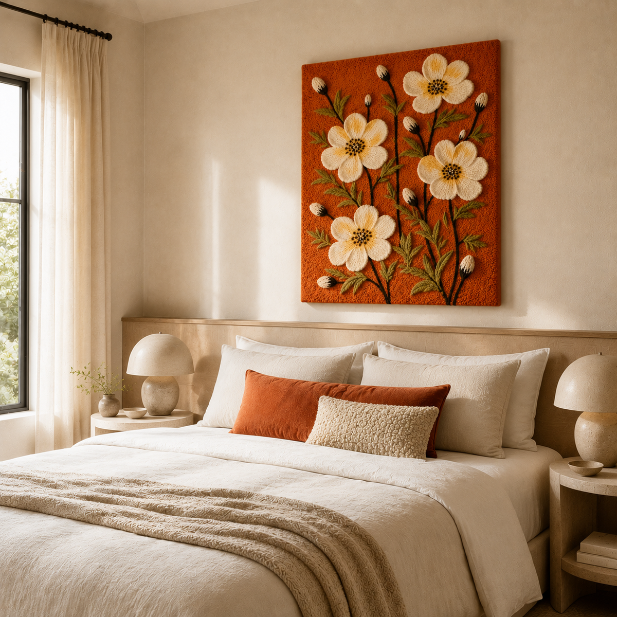 Cream Buttercups wall art by Hewn Earth featuring a delicate floral design in soft cream tones on a neutral background.