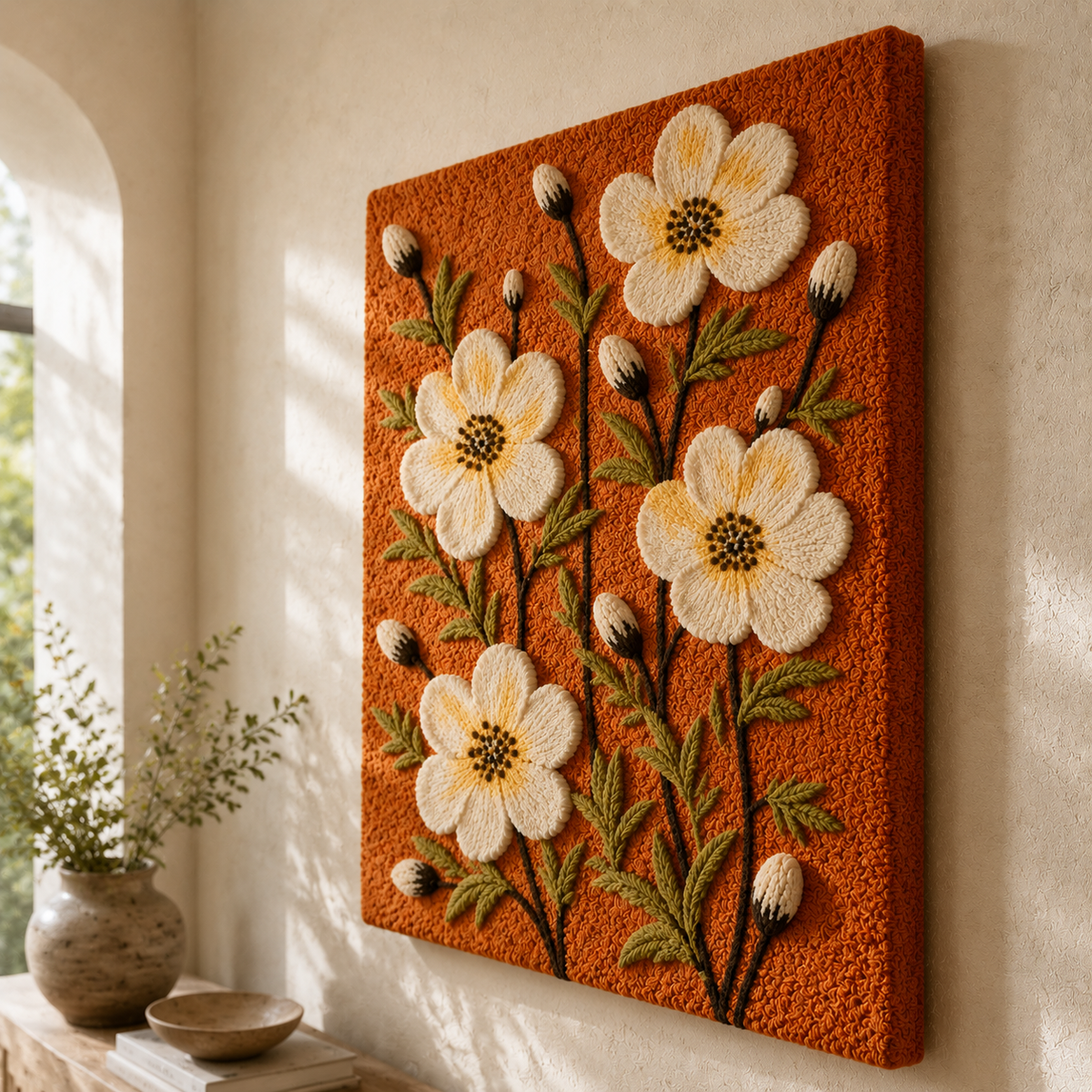 Cream Buttercups wall art by Hewn Earth featuring a beautiful floral illustration with soft cream-colored buttercups.