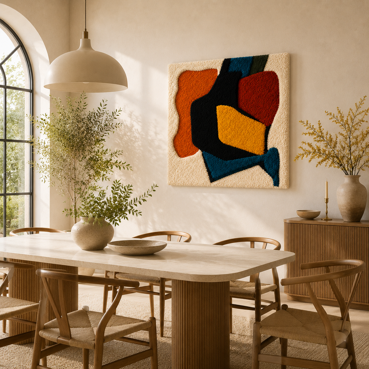 Hewn Earth Primary Forms HE-0045 wall art featuring abstract, textured design on a neutral background for modern home decor.