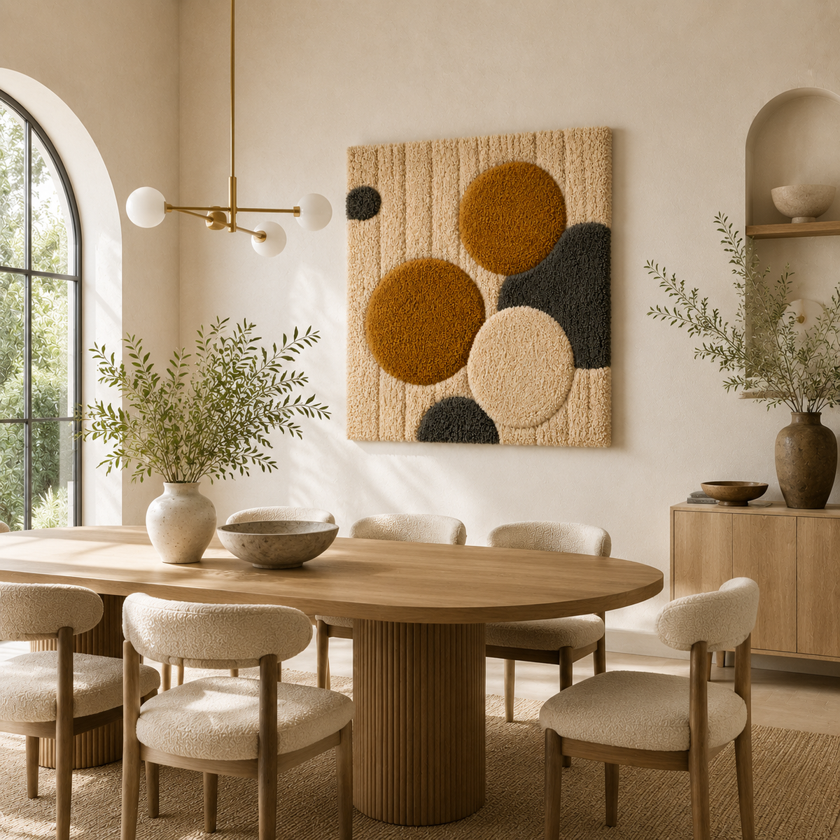 Hewn Earth Ochre Pebbles wall art featuring textured pebble design in earthy ochre tones, ideal for modern interior decor.