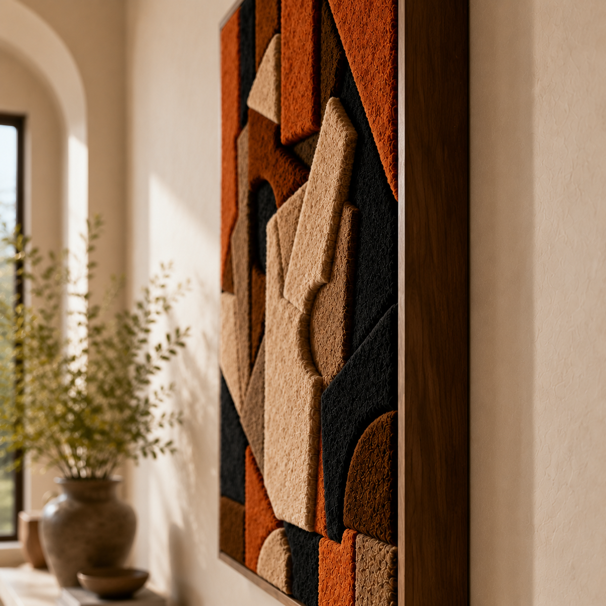 Hewn Earth Terracotta Totems wall art, featuring natural earthy tones and textured terracotta, decorative wall sculpture.
