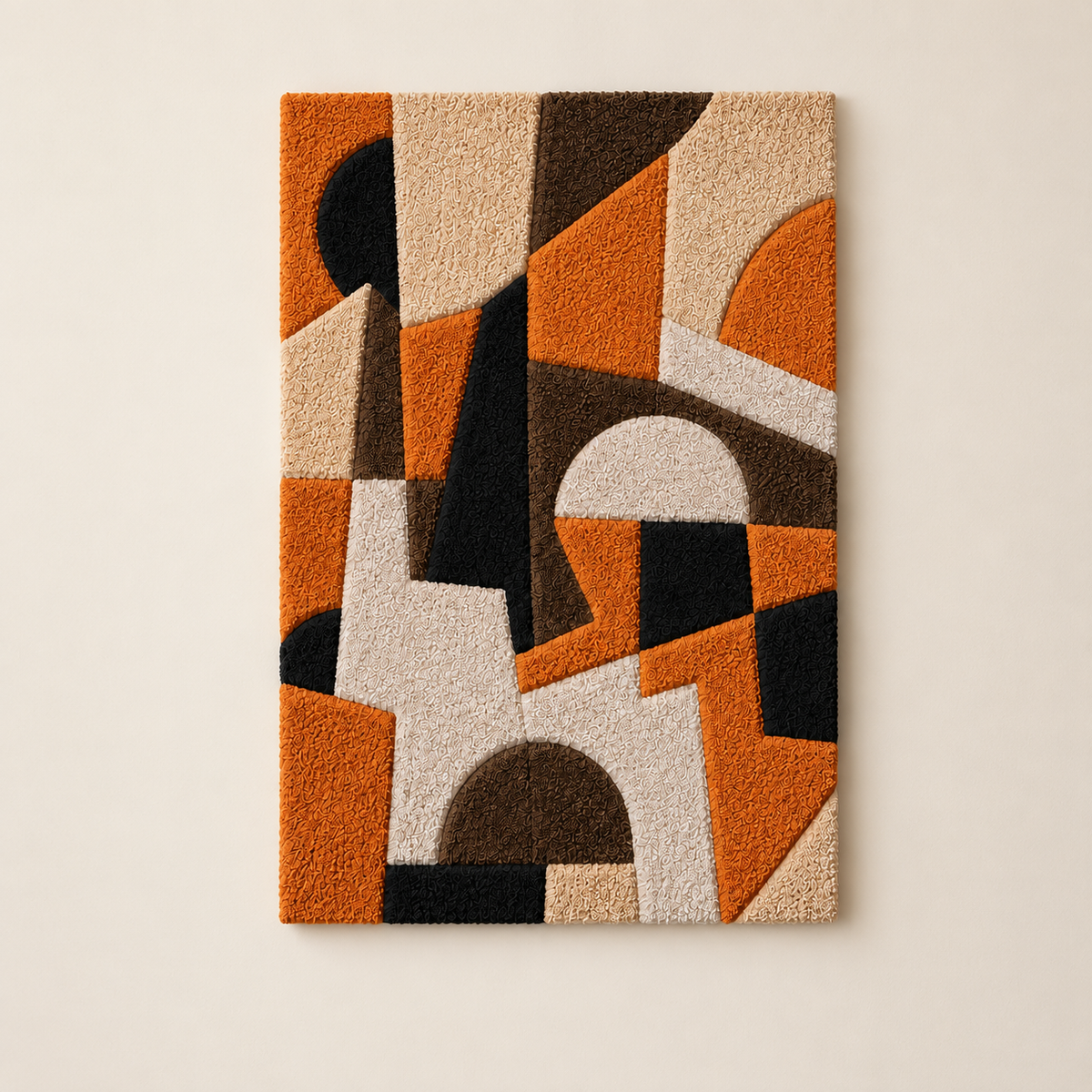 Hewn Earth Bauhaus Blocks HE-0048 wall art featuring geometric wooden blocks arranged in a modern design