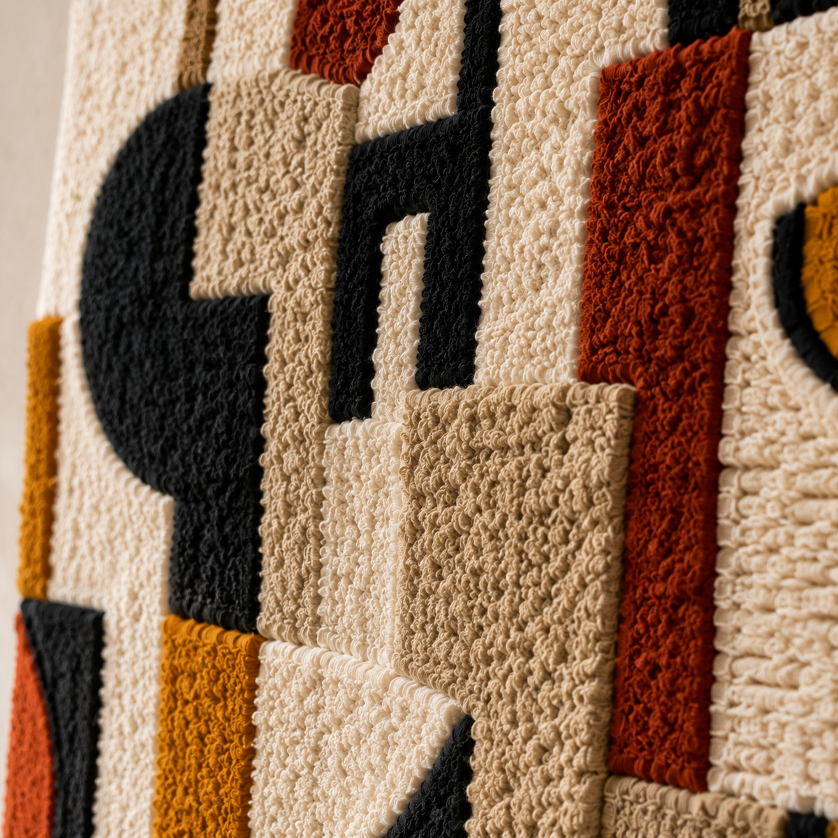 Modernist Grid wall art by Hewn Earth featuring a geometric design in neutral tones.