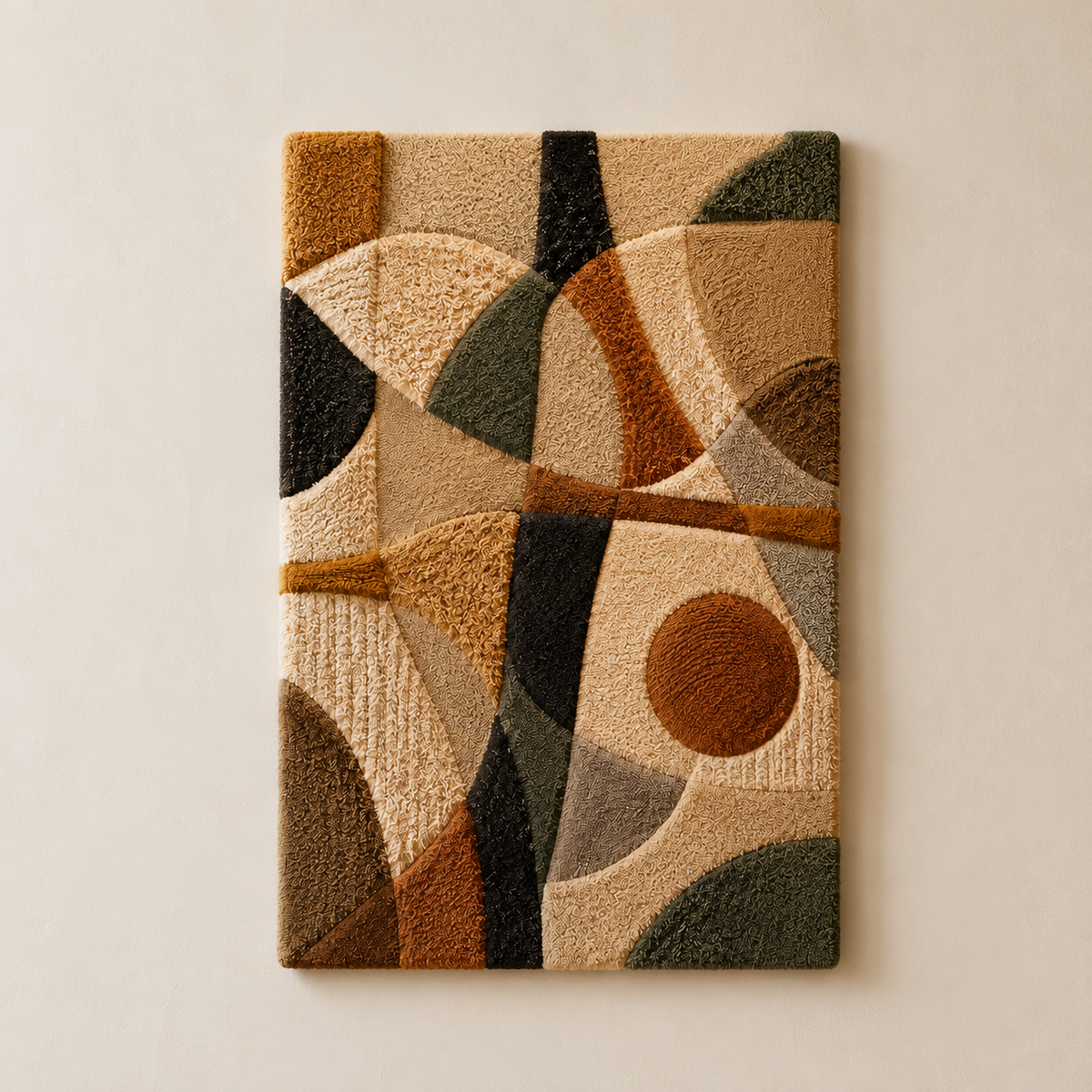 Hewn Earth Desert Geometry HE-0051 wall art featuring desert-inspired geometric design on a canvas backdrop.