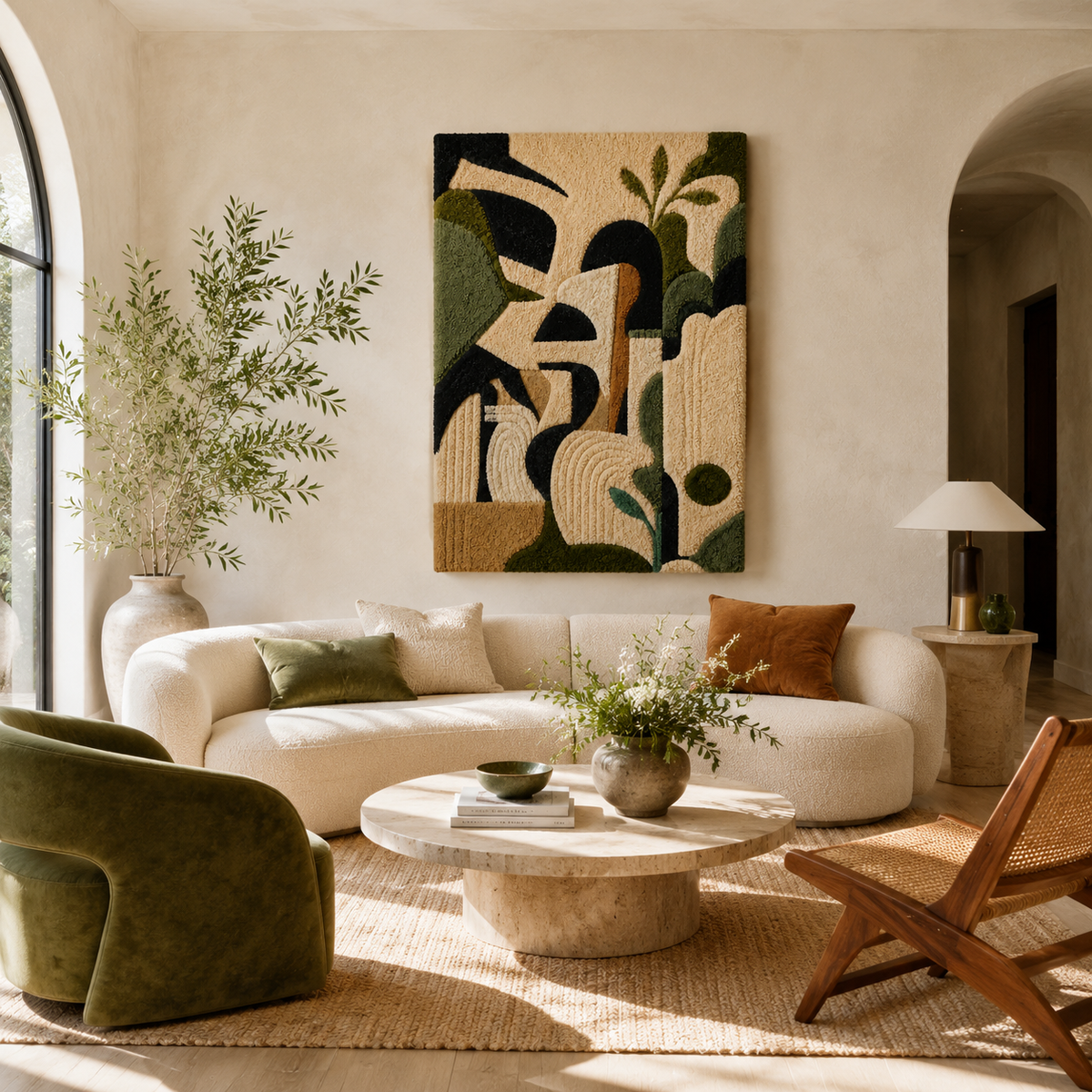 Botanical silhouette wall art by Hewn Earth, HE-0052, featuring a nature-inspired design on a neutral background.