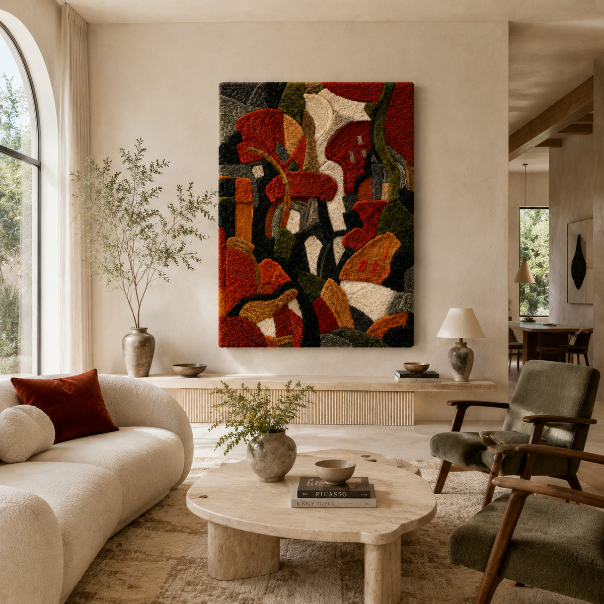 Autumn Canopy wall art by Hewn Earth featuring vibrant fall leaves and natural woodland scene in a framed wall decor piece.