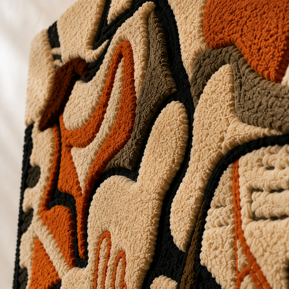 Hewn Earth Linear Botanica HE-0056 wall art featuring abstract botanical design in natural tones on a neutral background.