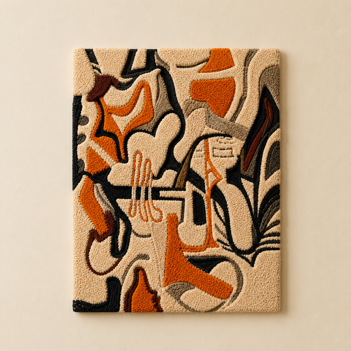 Hewn Earth Linear Botanica HE-0056 wall art featuring abstract botanical design in muted tones on a neutral background.