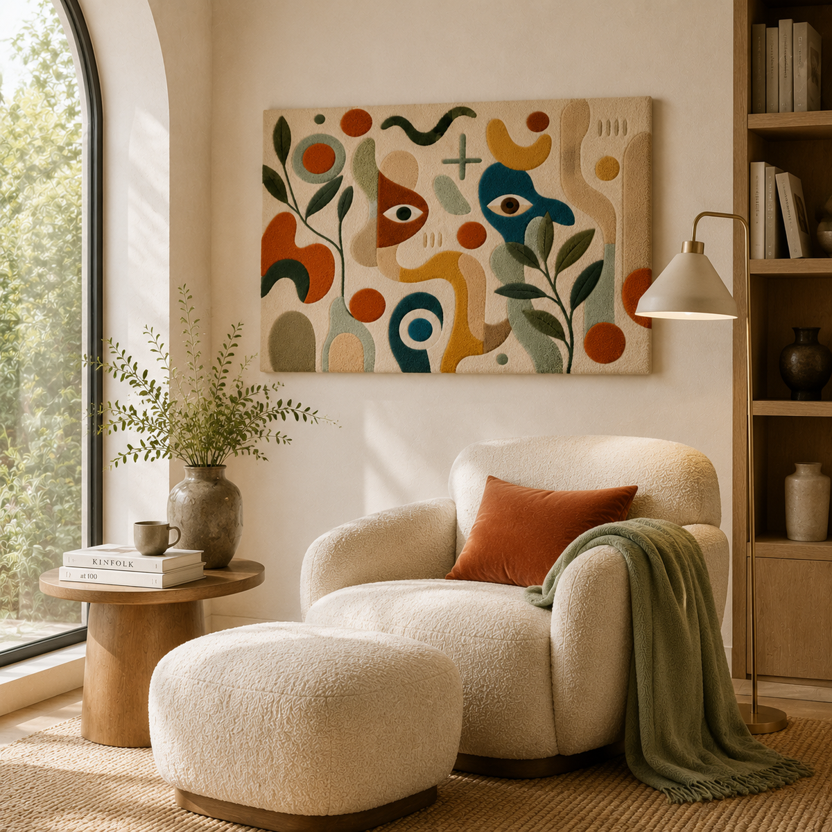 Hewn Earth Garden Glyphs Wall Art HE-0057 featuring intricate geometric patterns on a decorative wall panel.