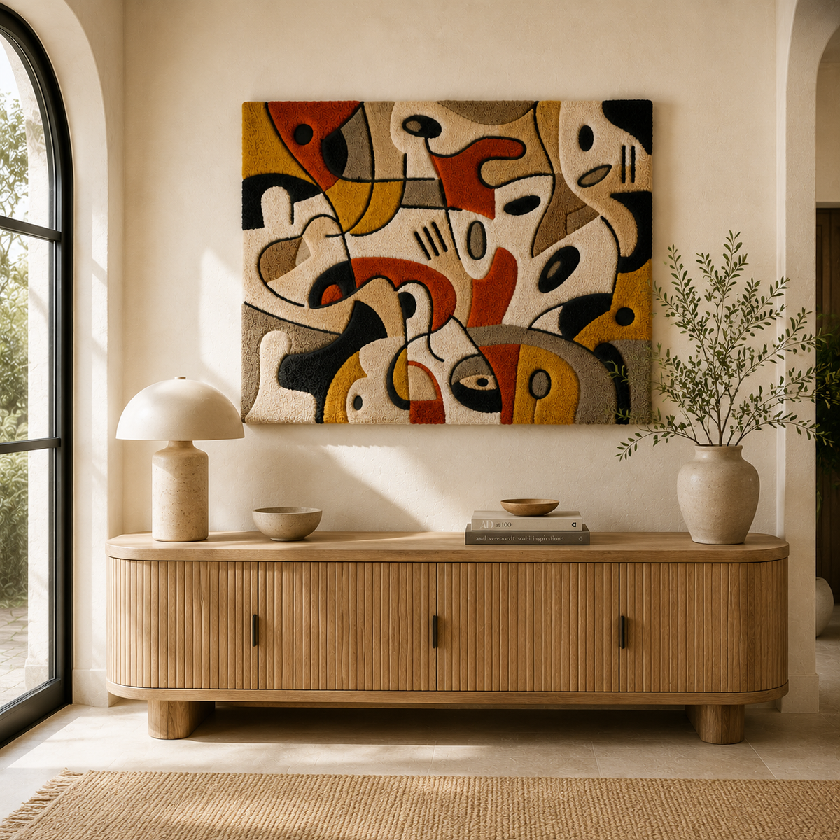 Organic Scribble wall art by Hewn Earth featuring abstract, hand-drawn organic shapes on a textured background.