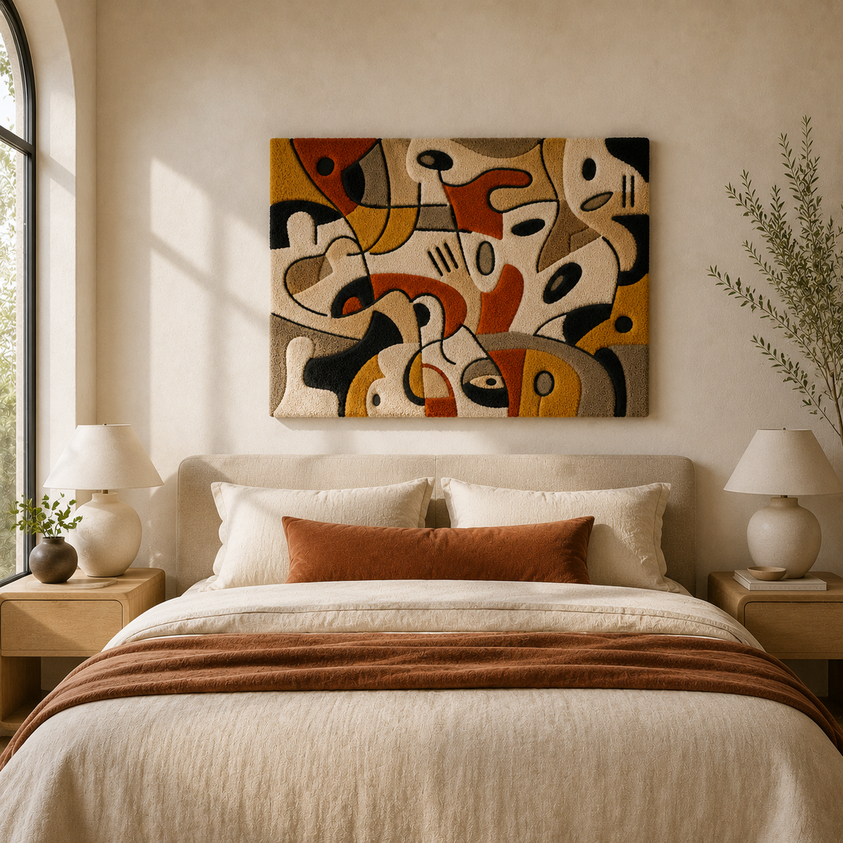 Organic Scribble wall art by Hewn Earth featuring abstract, textured organic shapes in earthy tones on a canvas.