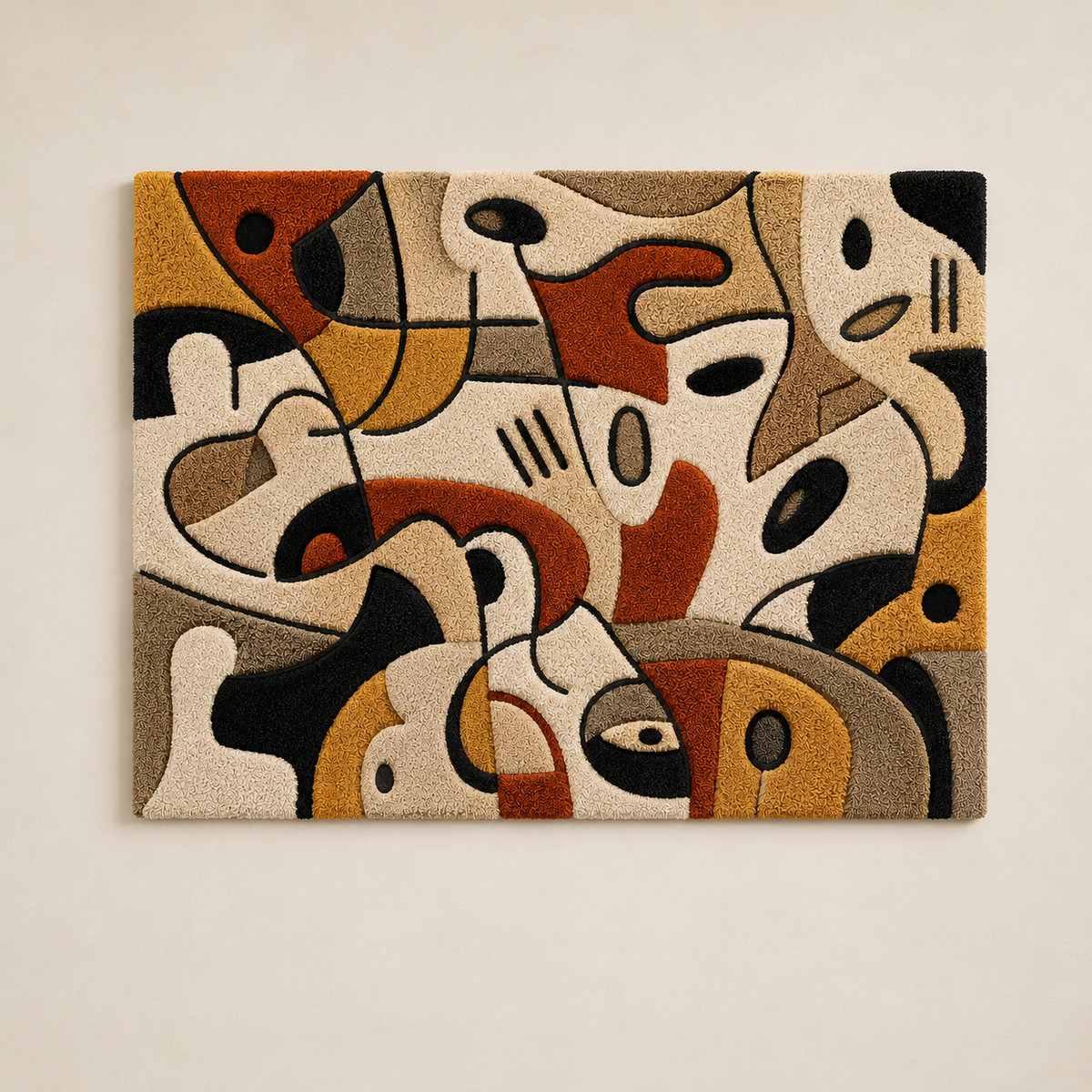 Organic Scribble wall art by Hewn Earth, abstract design on canvas with earthy tones and textured finish.