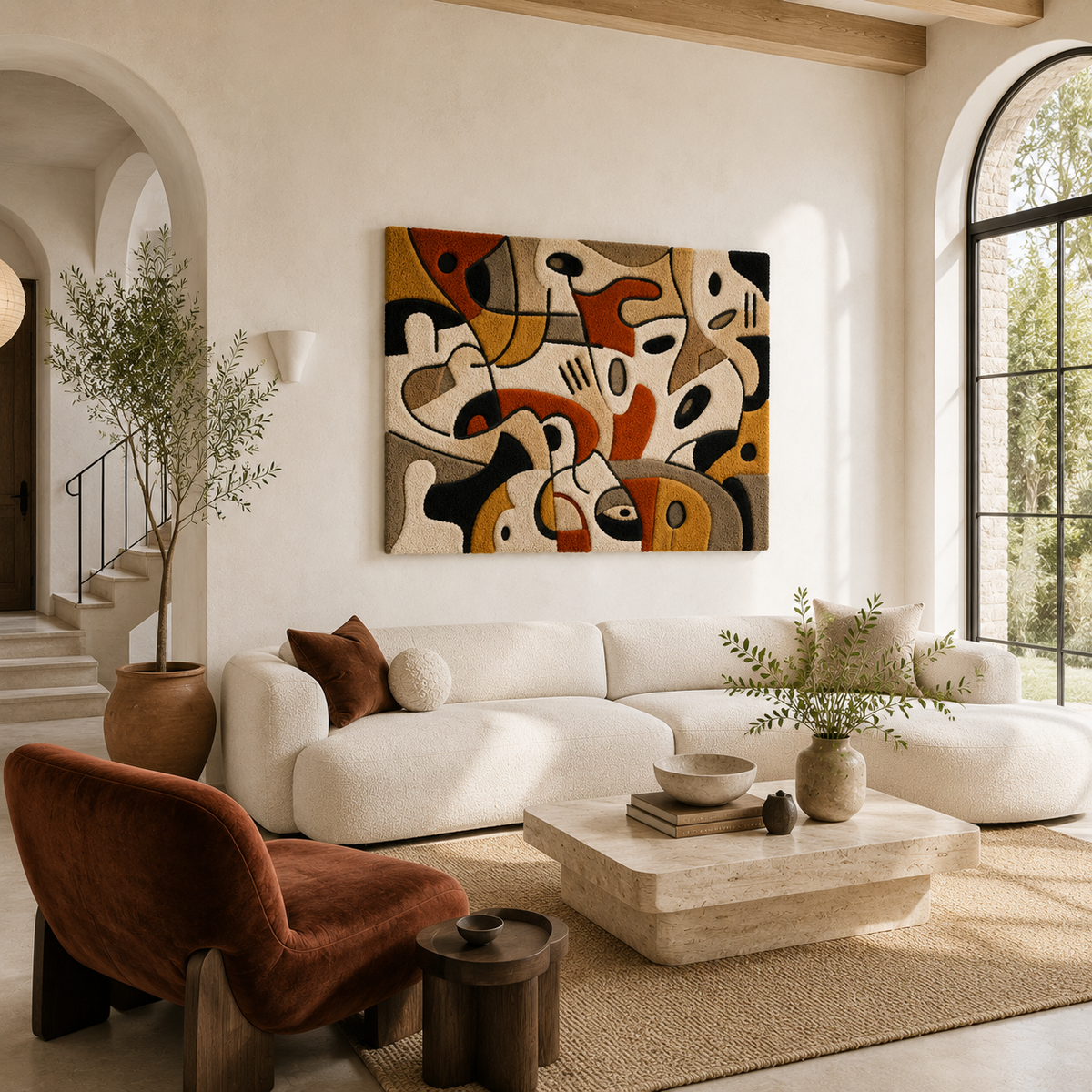 Organic Scribble wall art by Hewn Earth featuring abstract, textured design on a neutral background.