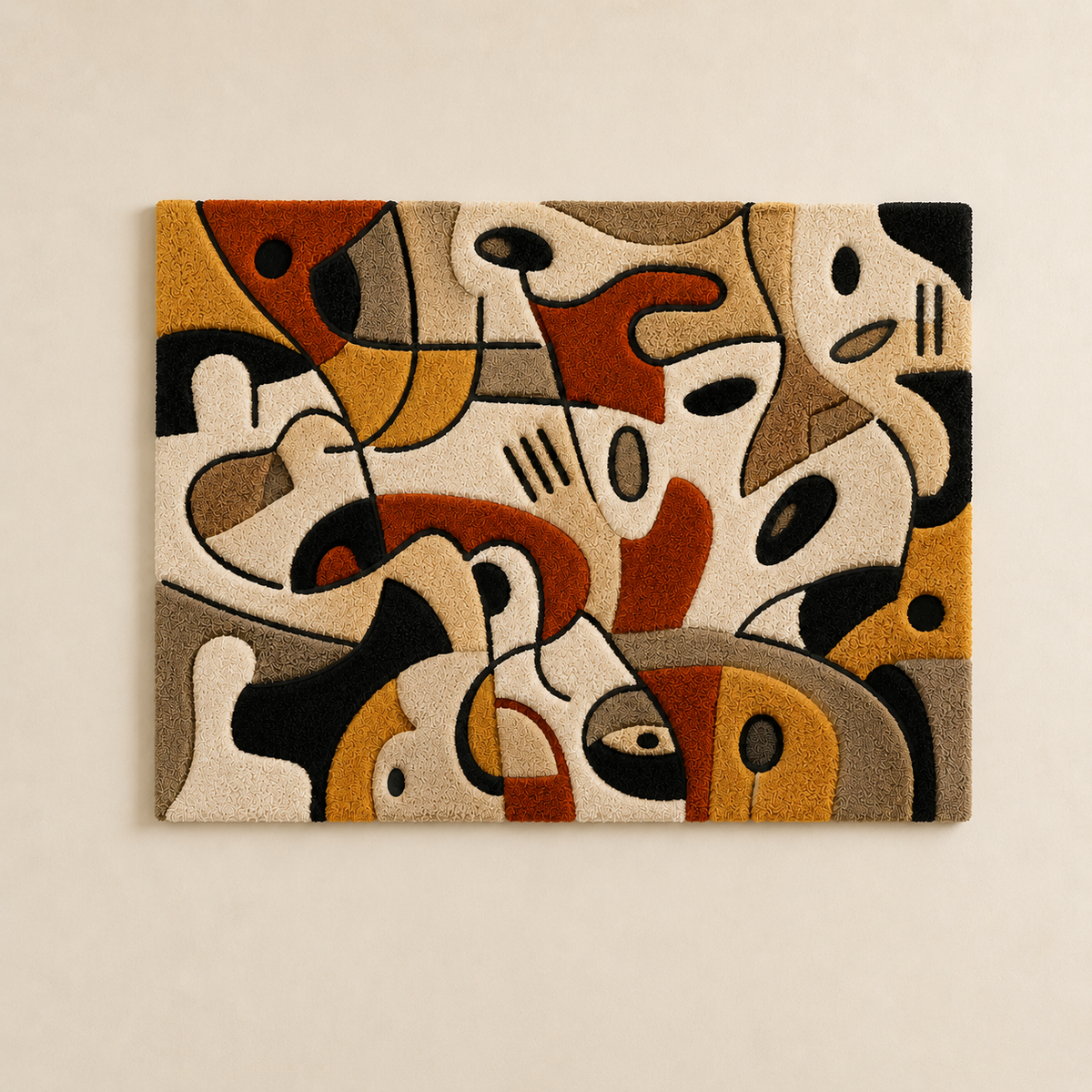 Organic Scribble wall art by Hewn Earth featuring abstract, flowing shapes in earthy tones, suitable for modern home decor.