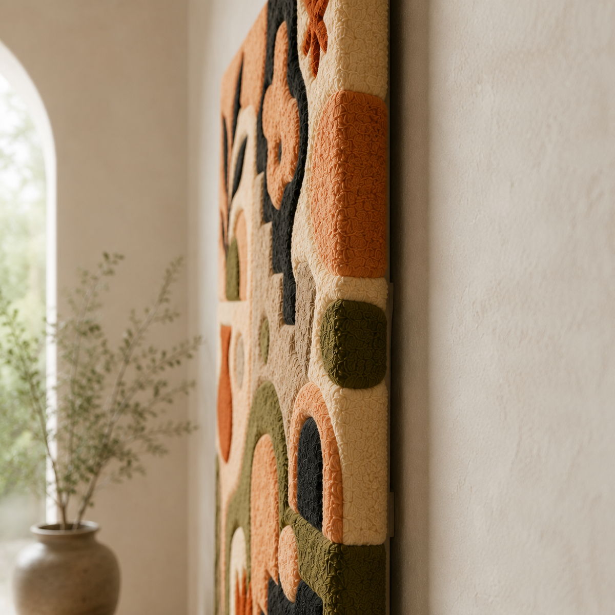 Hewn Earth Folk Garden wall art featuring rustic wooden and metal elements, ideal for adding natural charm to interior decor.