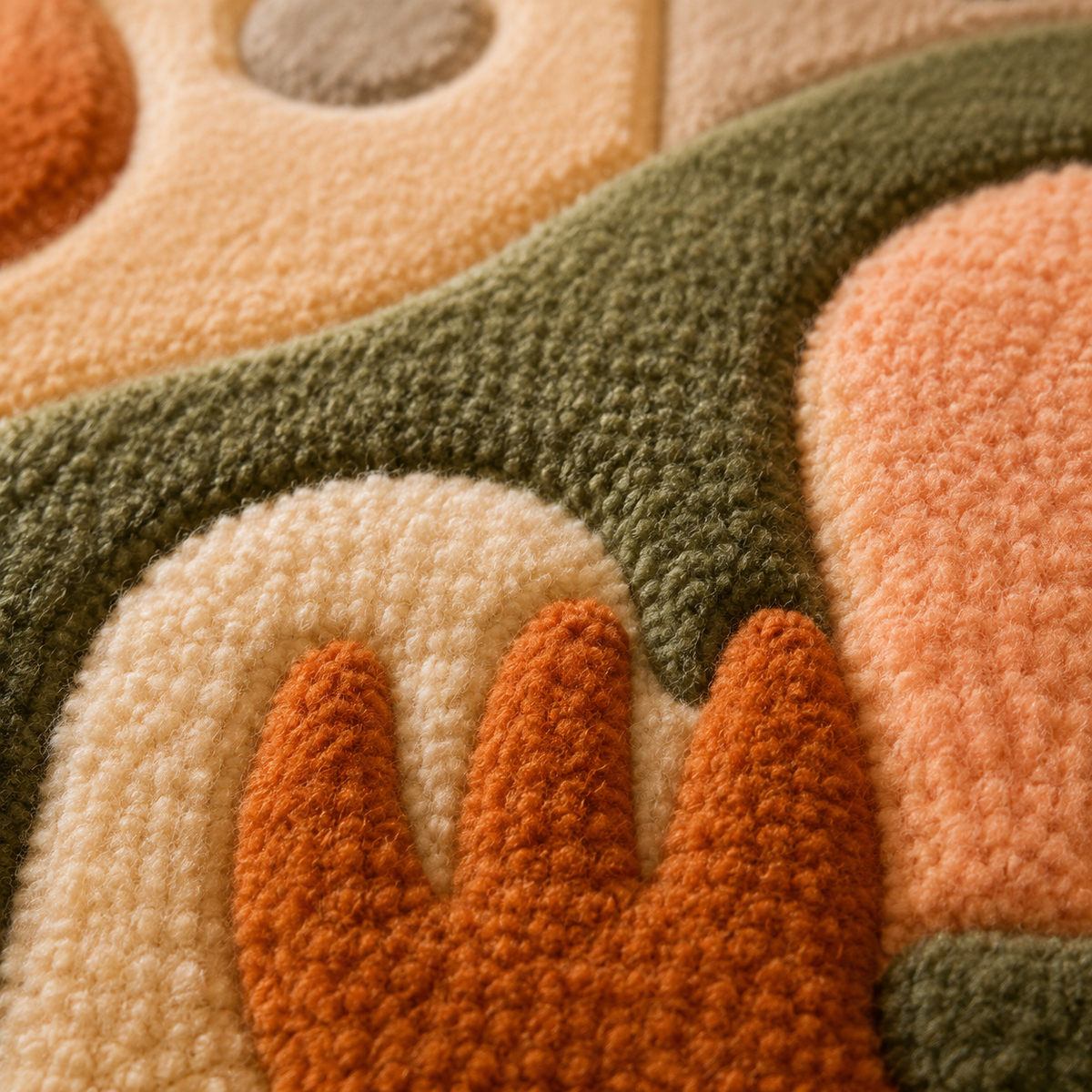 Hewn Earth Folk Garden HE-0059 wall art featuring colorful folk-inspired floral and nature motifs on a textured background.