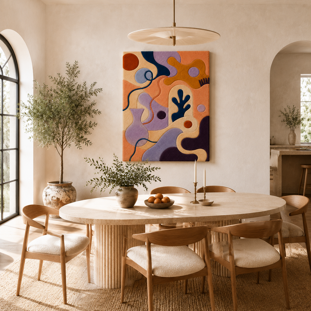 Lavender Grove wall art by Hewn Earth featuring a serene lavender field scene in soft, calming colors for home decor.