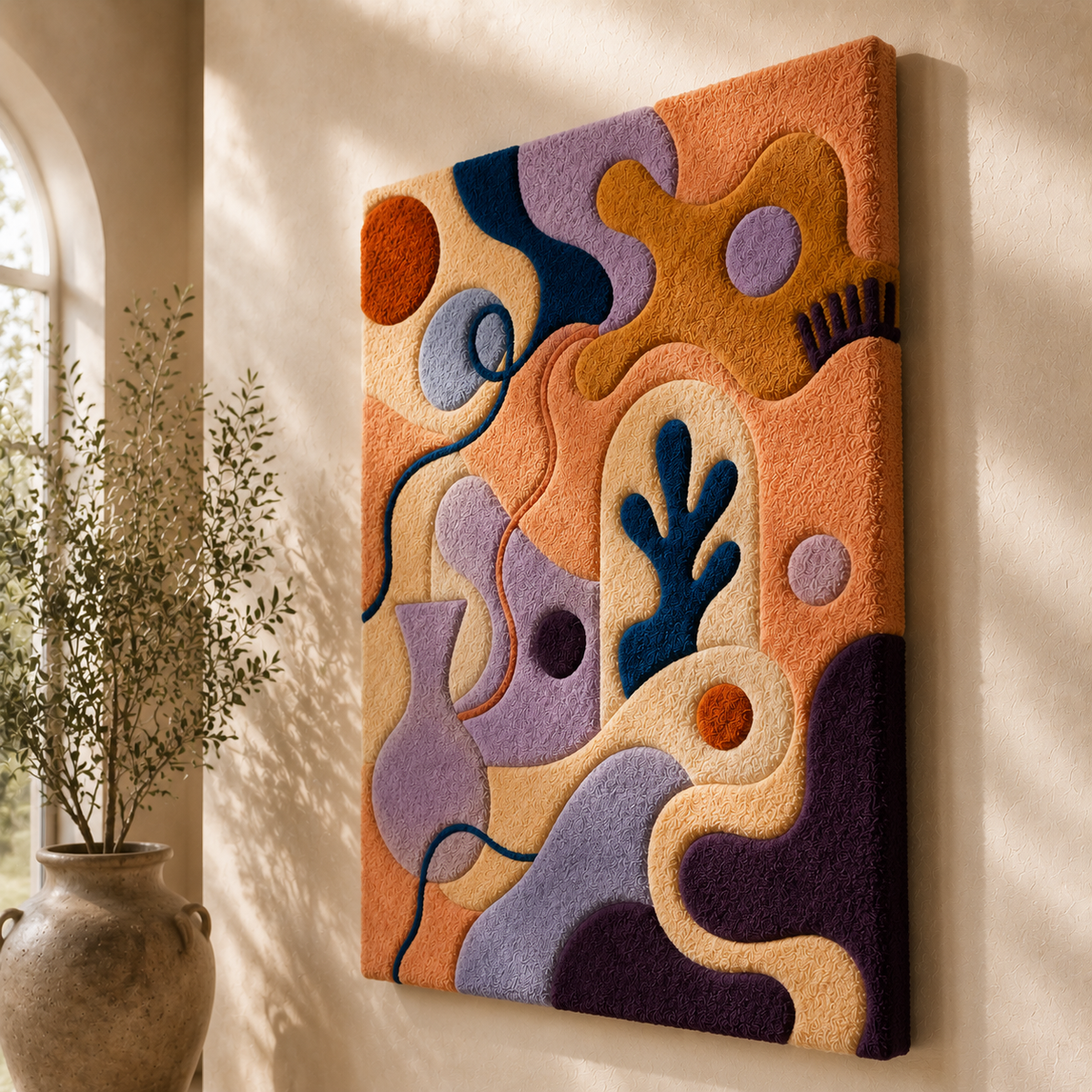 Hewn Earth Lavender Grove wall art featuring a calming lavender field scene, suitable for home or office decor.