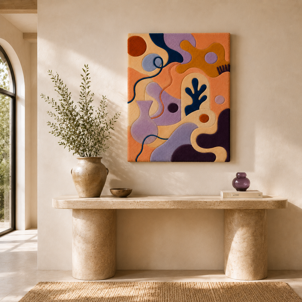 Lavender Grove wall art by Hewn Earth featuring a serene lavender field scene on a textured canvas.