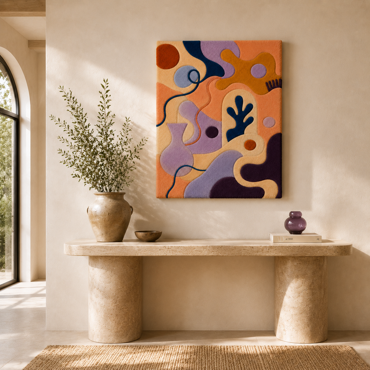 Lavender Grove wall art by Hewn Earth featuring a serene lavender field scene on a textured canvas.