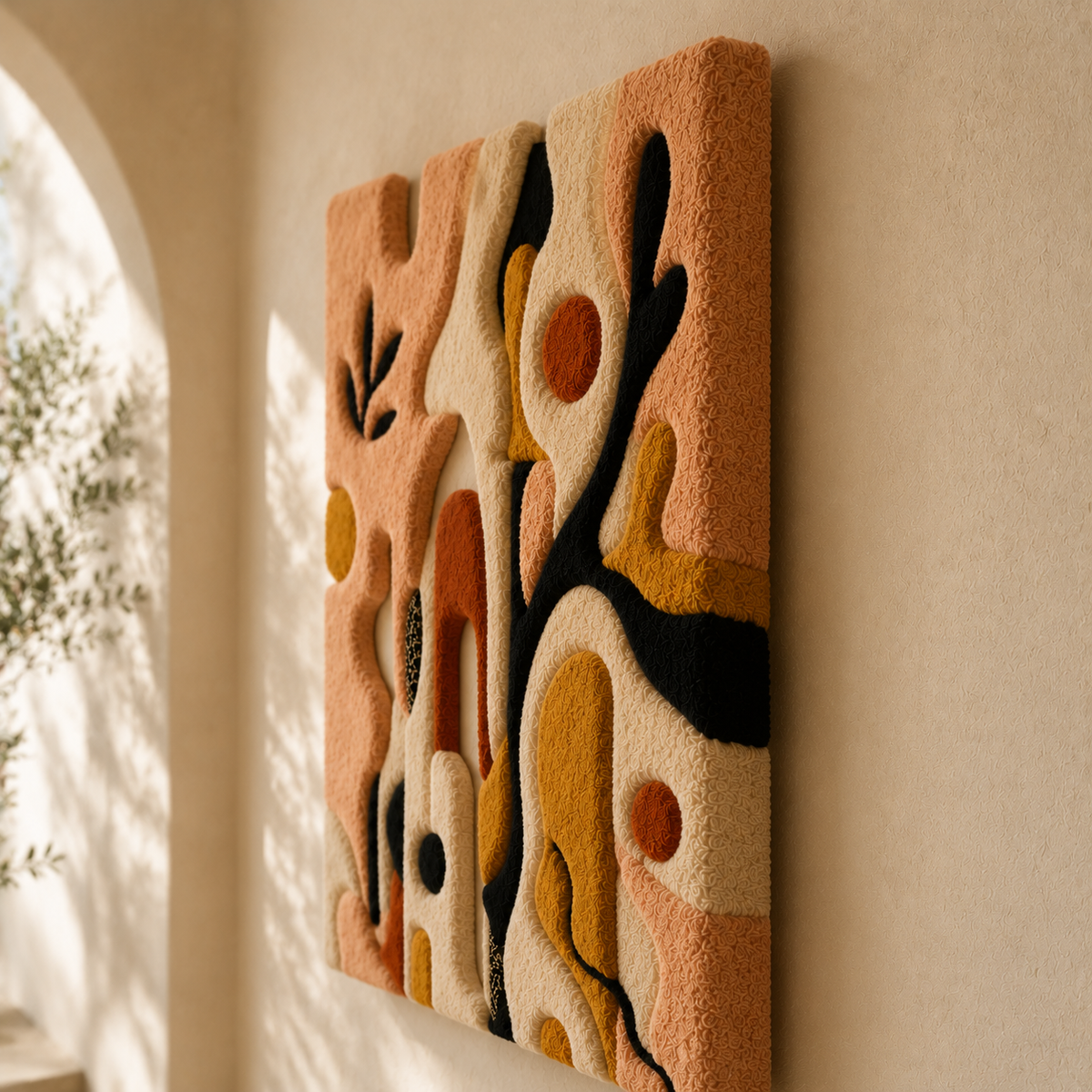 Hewn Earth Blush Garden wall art featuring a vibrant botanical design on a canvas for home decor.