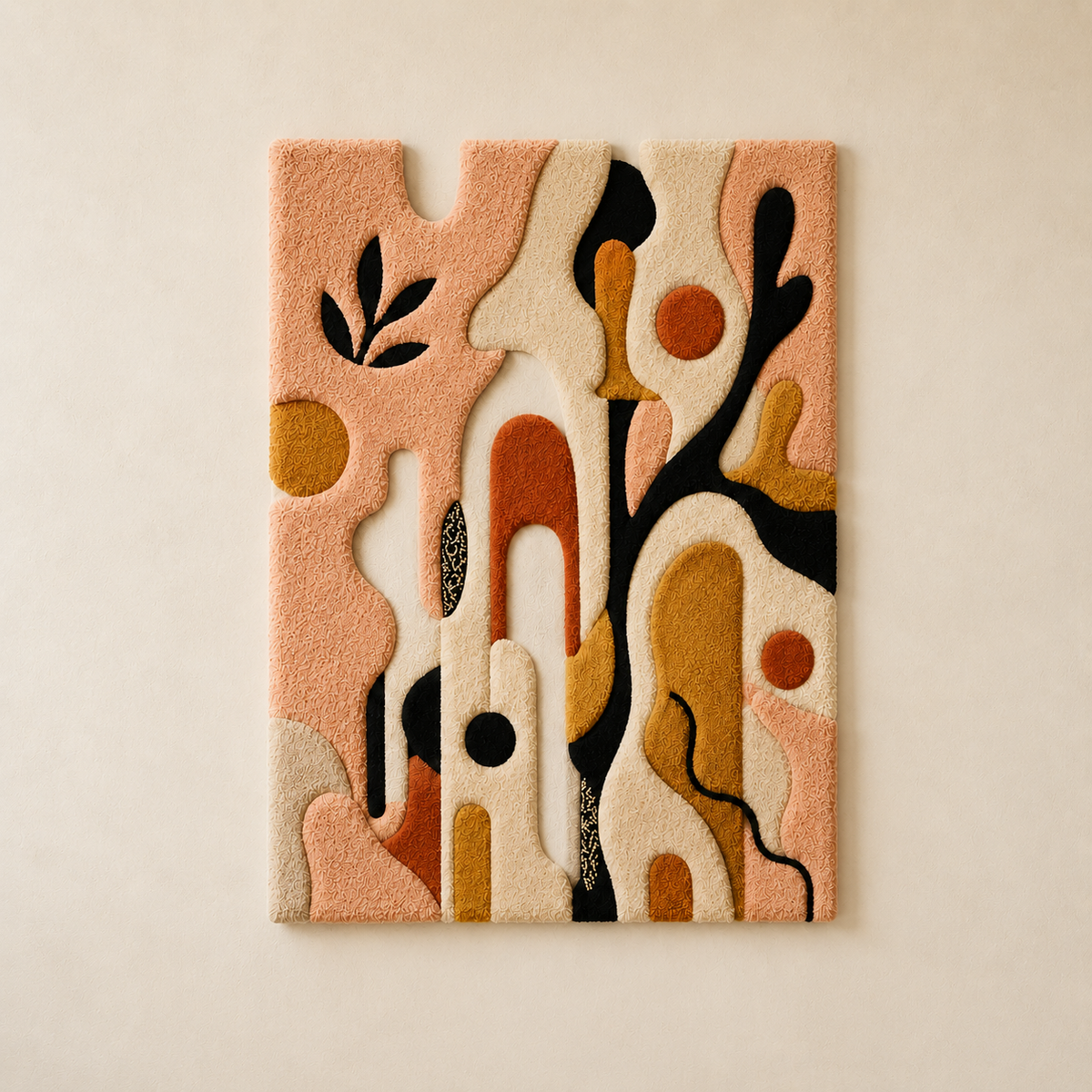 Hewn Earth Blush Garden wall art featuring botanical illustrations in soft pink and green tones, ideal for home decor.