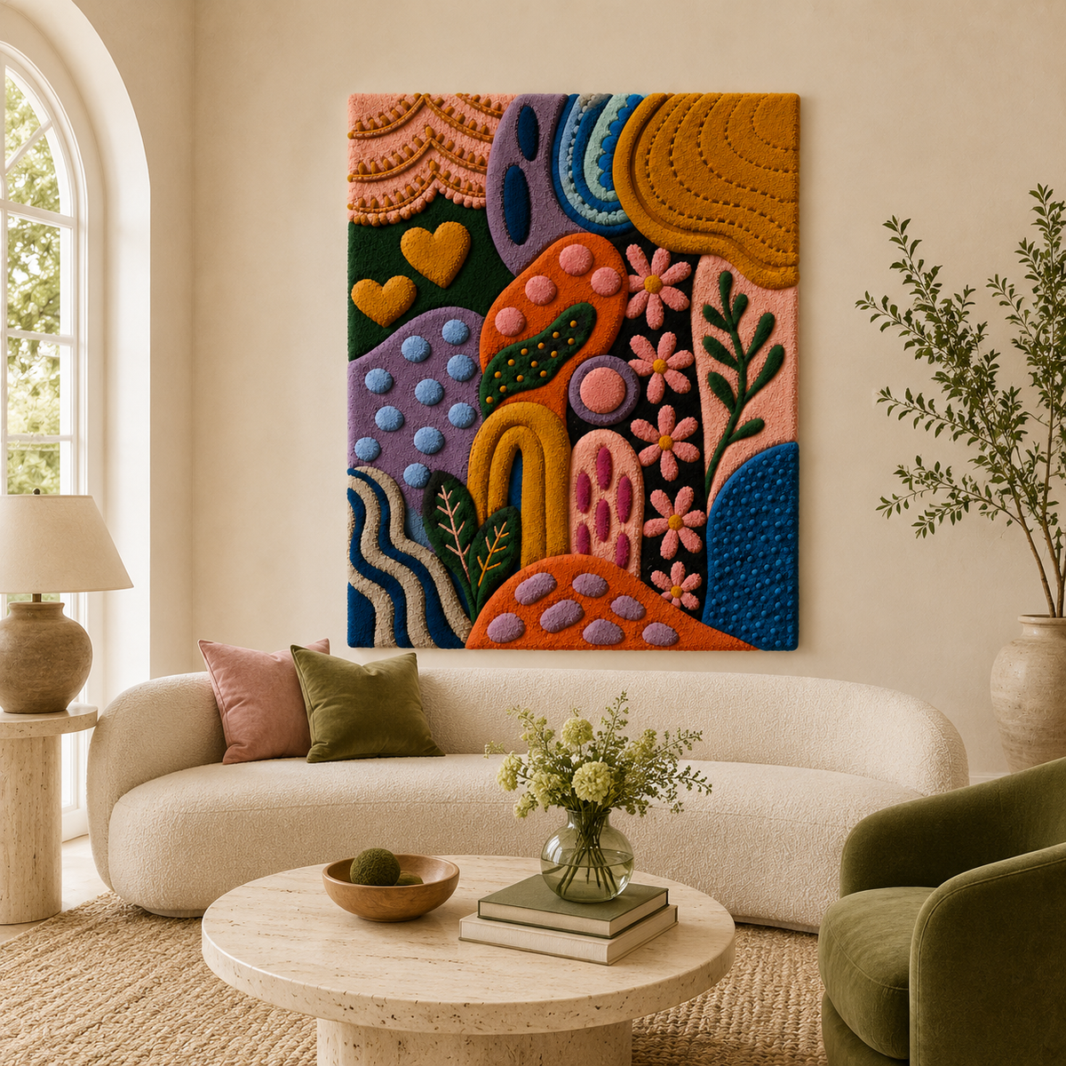 Hewn Earth Midnight Meadow wall art featuring a serene landscape with dark tones and lush foliage, ready to decorate a modern interior.