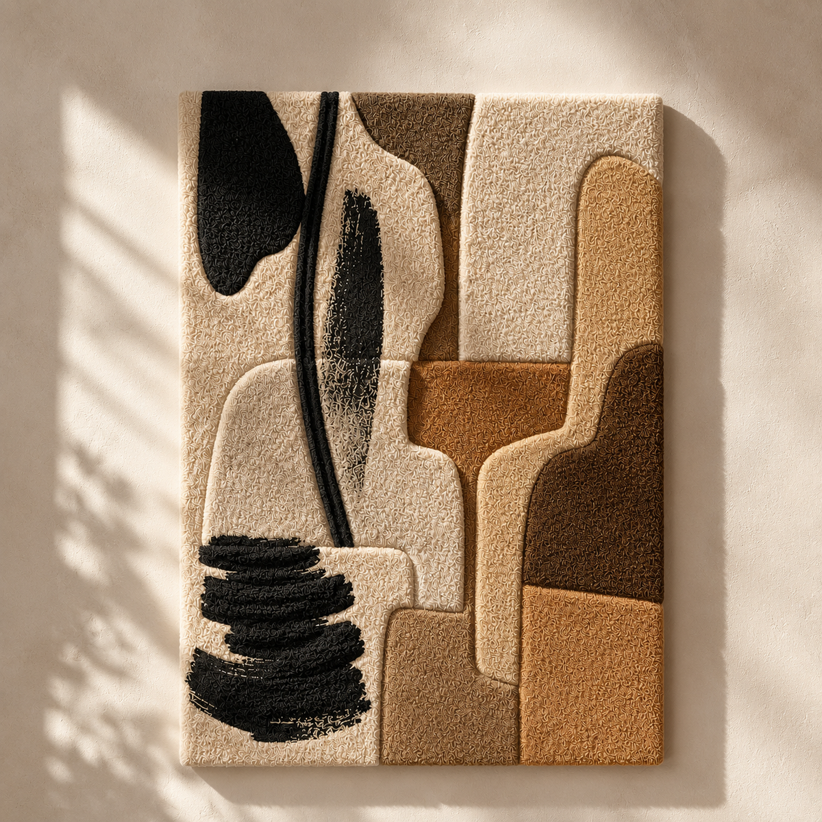 Hewn Earth Earthbound Forms HE-0065 wall art featuring abstract textured design in neutral tones on canvas or print surface.