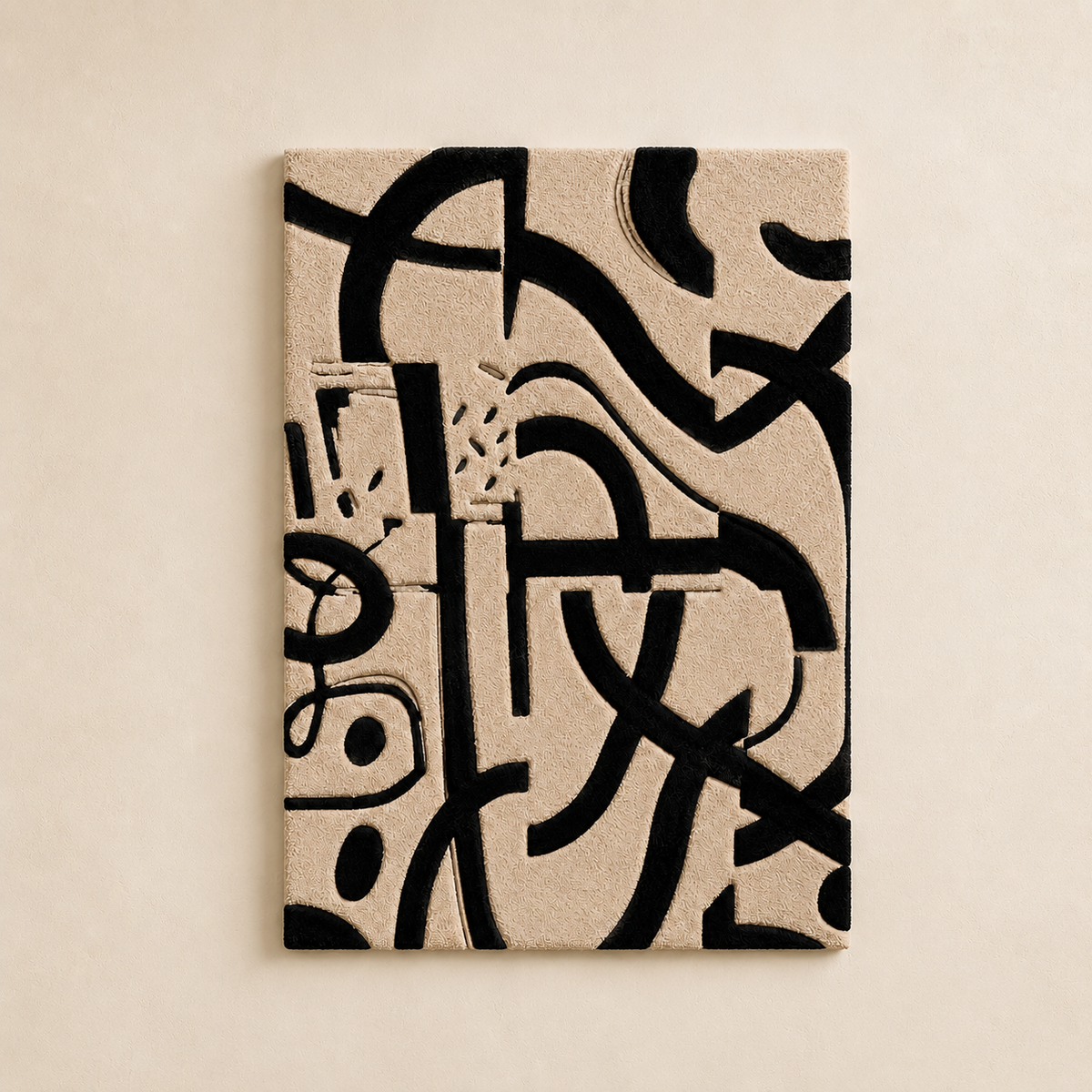Elegant wall art featuring ink calligraphy with the model HE-0067 by Hewn Earth, displayed on a neutral background.
