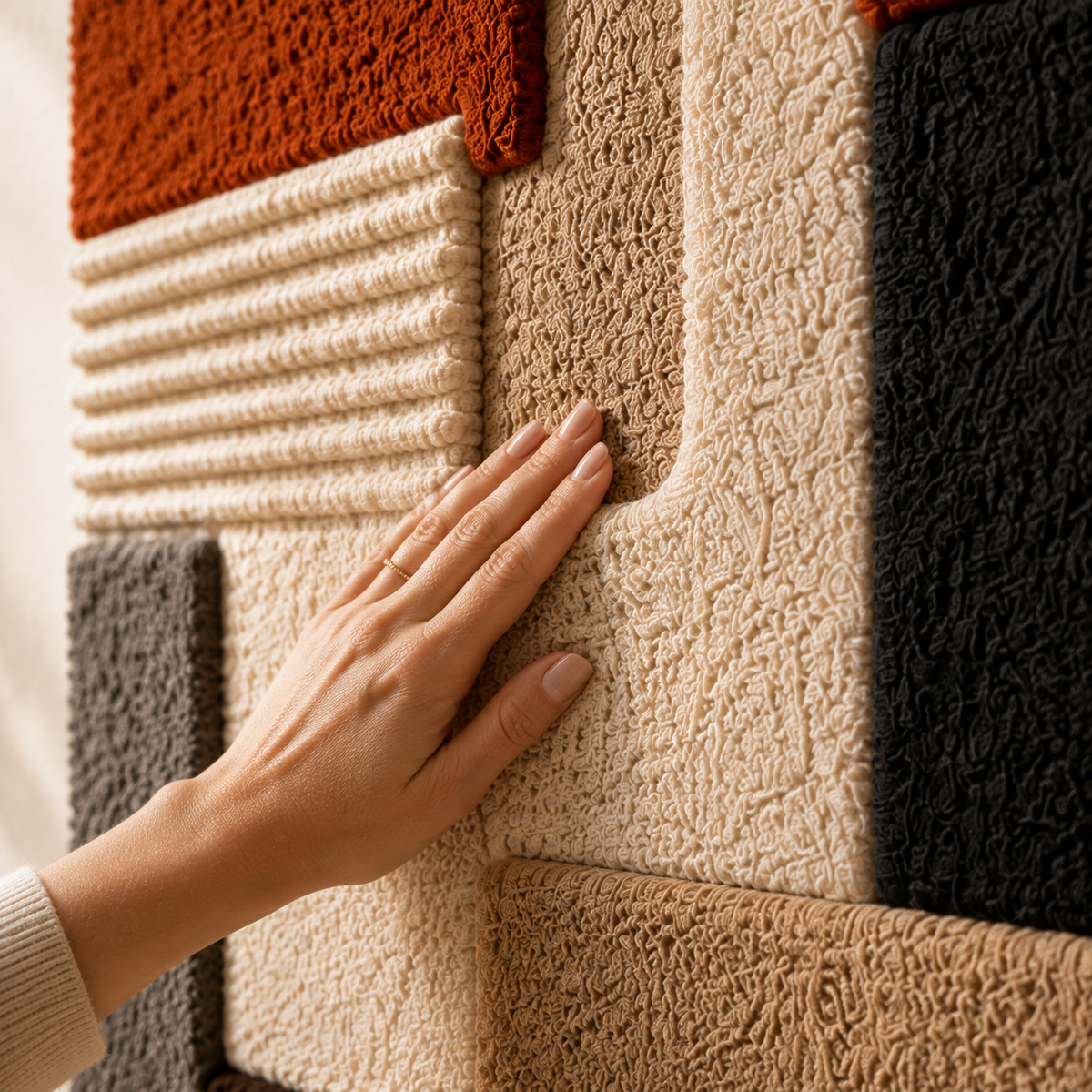 Hewn Earth Woven Blocks wall art featuring interwoven wooden blocks in natural tones, modern decorative wall sculpture.