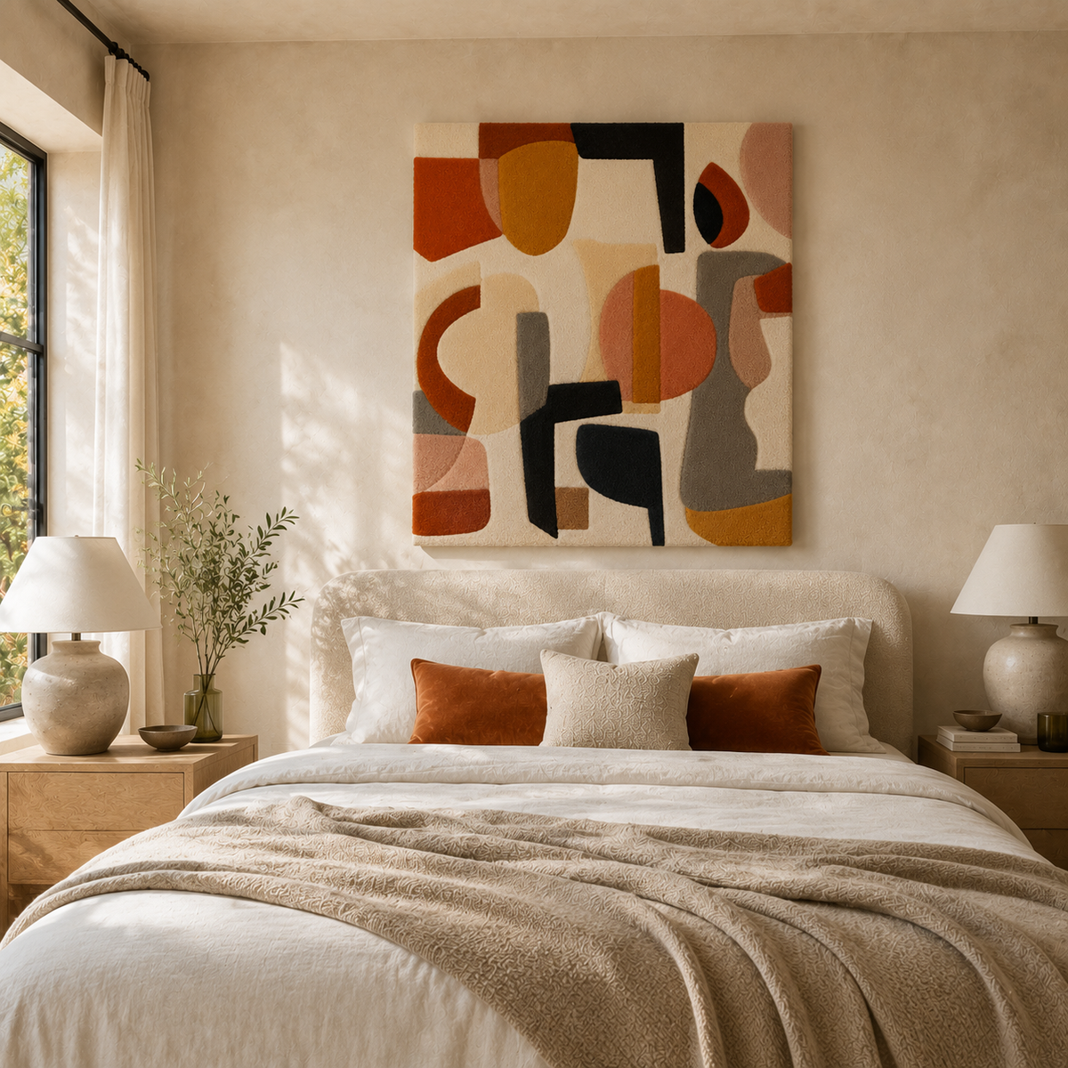 Desert-themed wall art by Hewn Earth, Desert Composition HE-0072, featuring warm desert landscape with earthy tones and textured design.