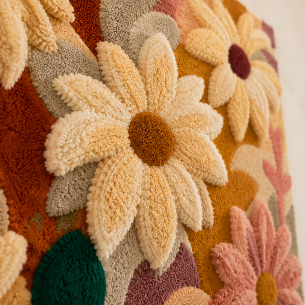 Hewn Earth Daisy Field wall art featuring vibrant yellow daisies in a natural floral design for home decor.