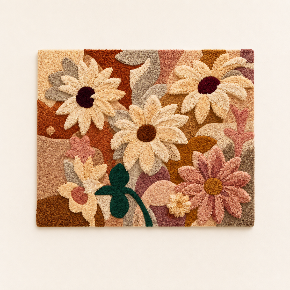 Hewn Earth Daisy Field wall art featuring a vibrant floral design on a canvas or print, suitable for home decor.