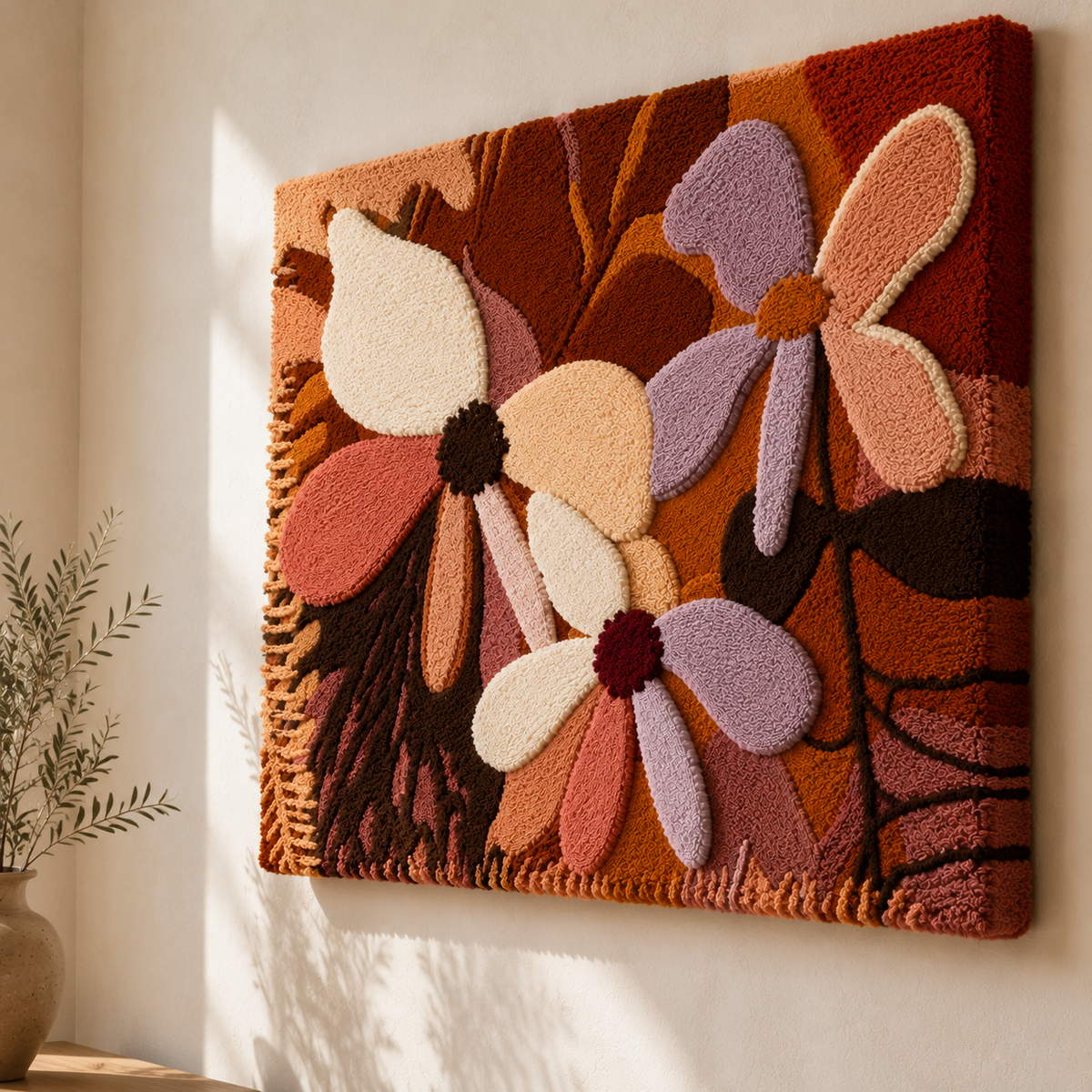 Hewn Earth Petal Study wall art featuring a detailed botanical illustration of delicate petals on a neutral background.