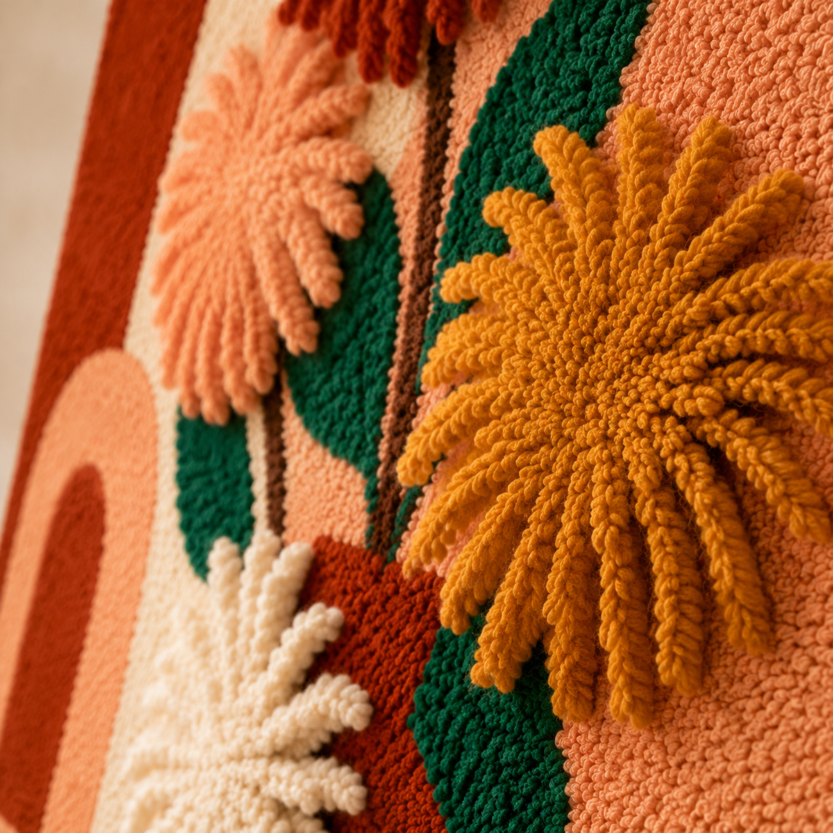 Hewn Earth Chrysanthemum Vase wall art featuring a detailed illustration of a vase with blooming chrysanthemums, hanging on a neutral background.