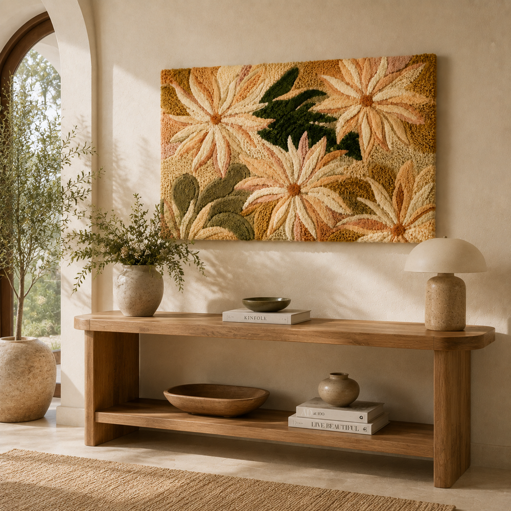 Botanical Chrysanthemum wall art by Hewn Earth, featuring vibrant floral design suitable for home decor and living spaces.
