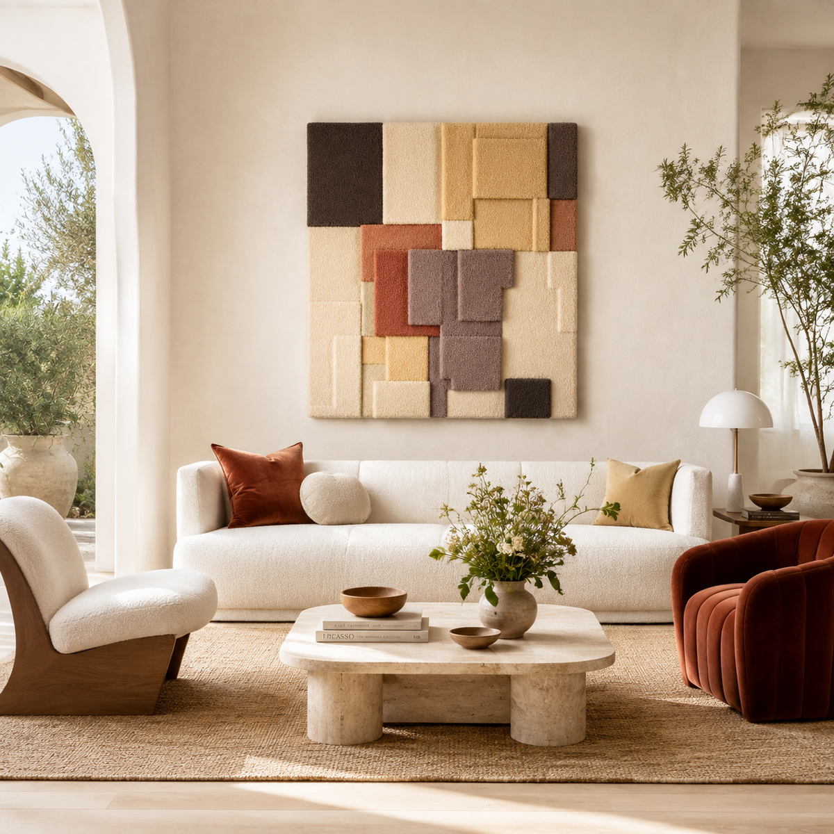 Botanical Lily wall art by Hewn Earth featuring a detailed illustration of lily flowers on a neutral background.