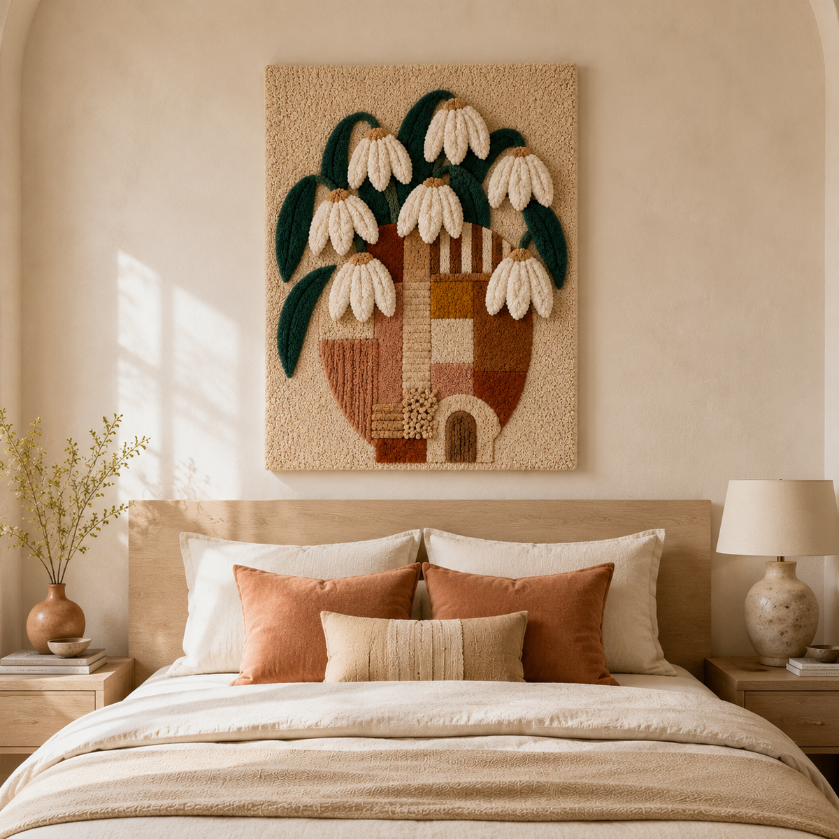 Hewn Earth Snowdrop Bouquet wall art featuring delicate white snowdrops in a natural, artistic design for home decor.