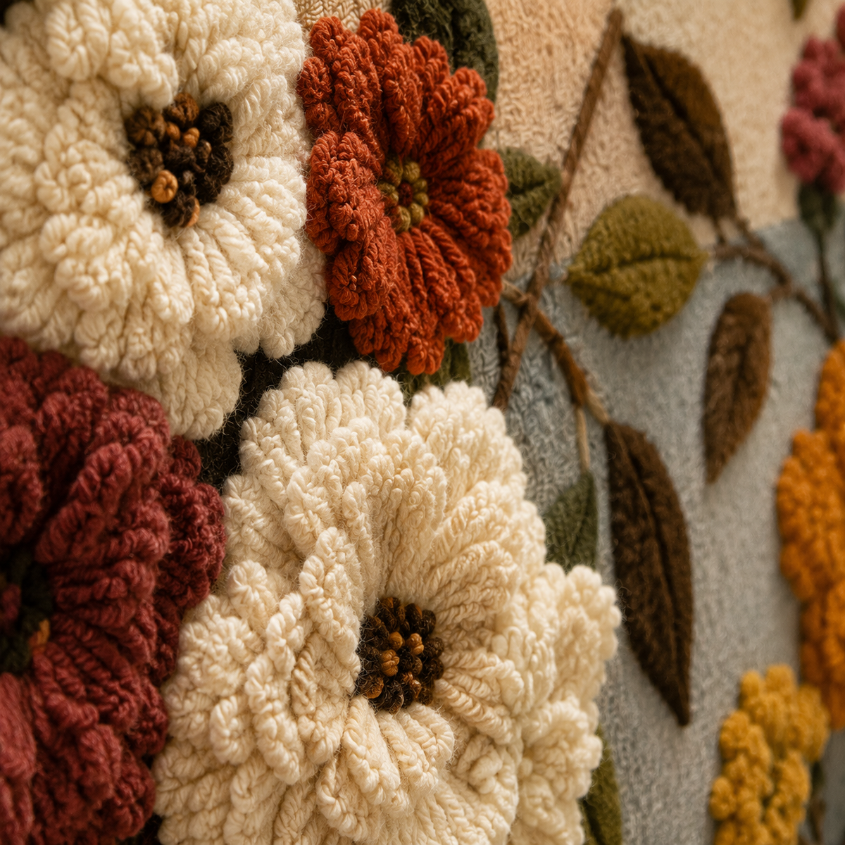 Hewn Earth Boho floral bouquet wall art featuring colorful, artistic floral design on a decorative wall art piece.