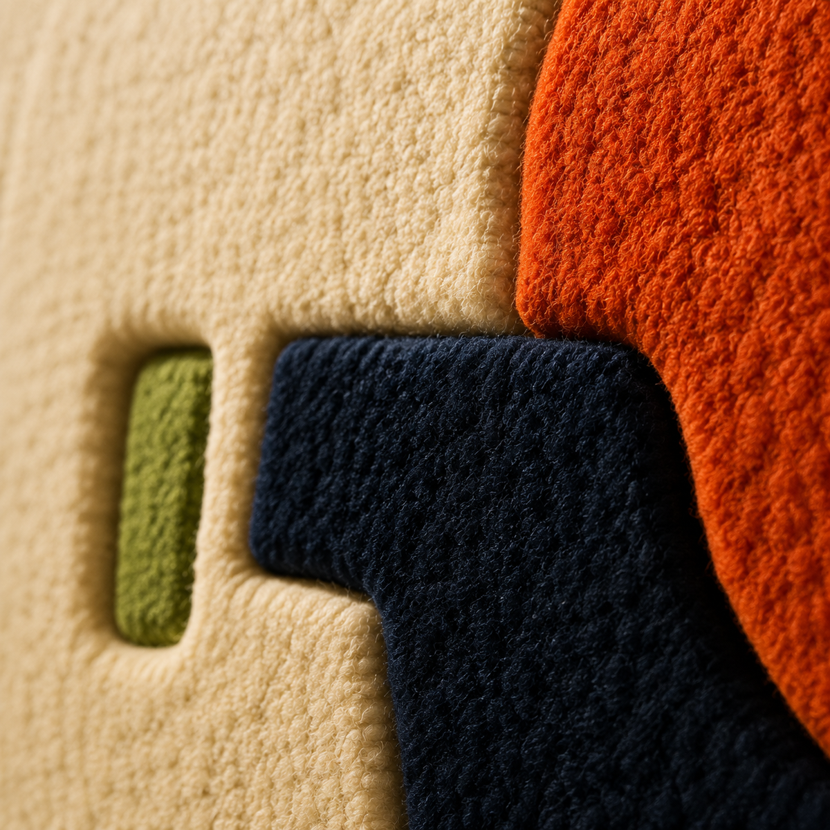 Colorful mid-century abstract wall art by Hewn Earth featuring vibrant geometric shapes and bold colors.