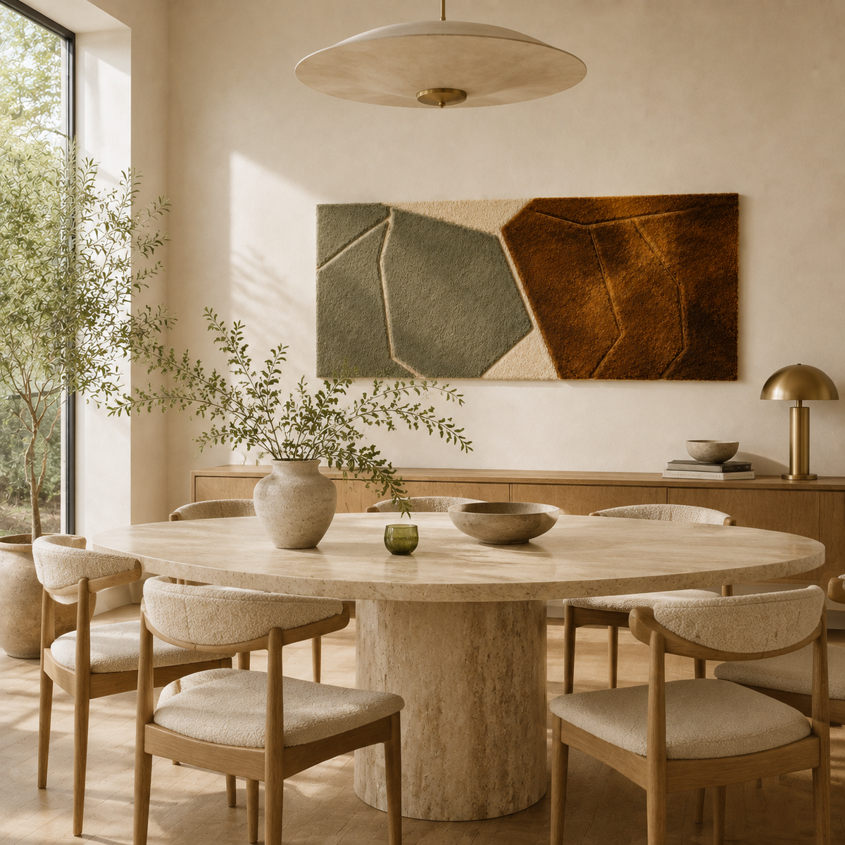 Hewn Earth Stone Abstract Diptych wall art featuring textured stone-like surfaces in neutral tones for modern home decor.