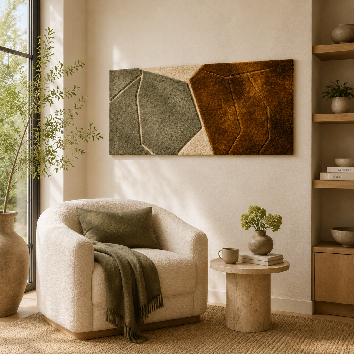 Hewn Earth Stone Abstract Diptych wall art featuring textured stone patterns in neutral tones on a white background.