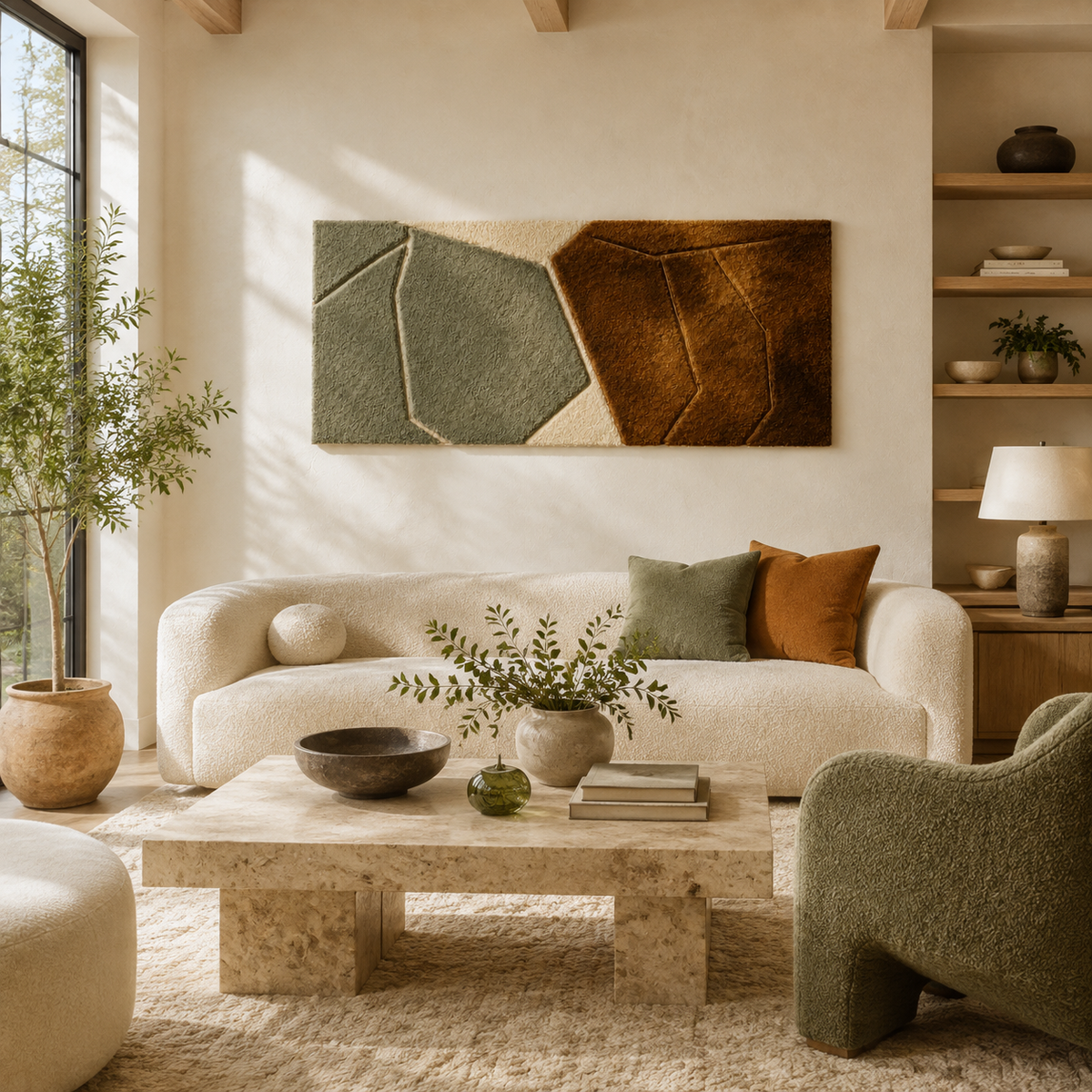 Hewn Earth Stone Abstract Diptych wall art featuring textured stone-inspired designs in neutral tones for modern interior decor.