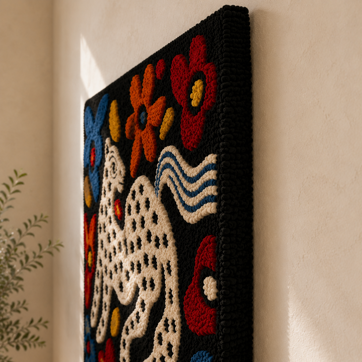 Wildflower Leopards wall art by Hewn Earth featuring vibrant floral and leopard designs on a natural background.