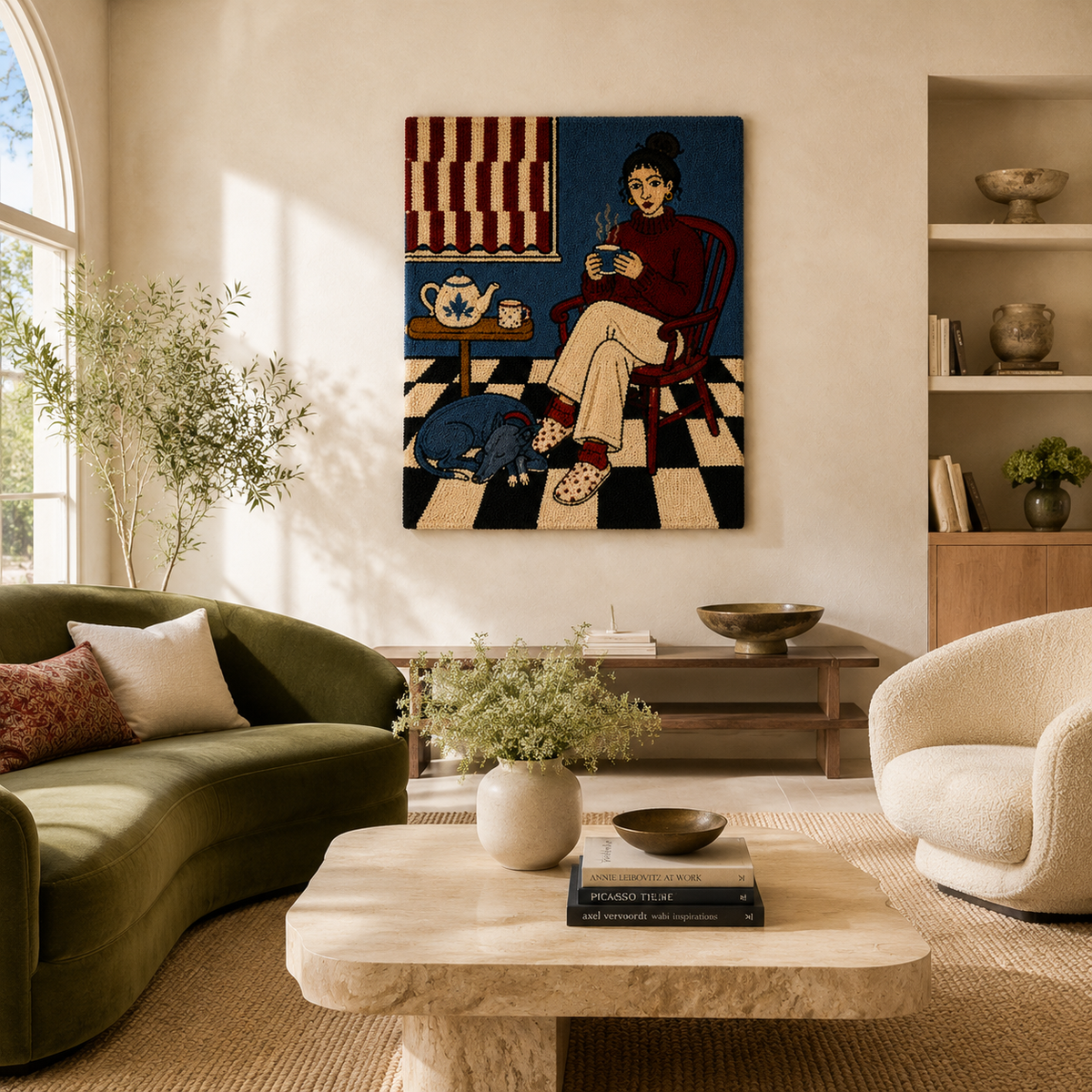 Hewn Earth Morning Ritual wall art, abstract design in neutral tones, suitable for modern home decor, HE-0100 model.