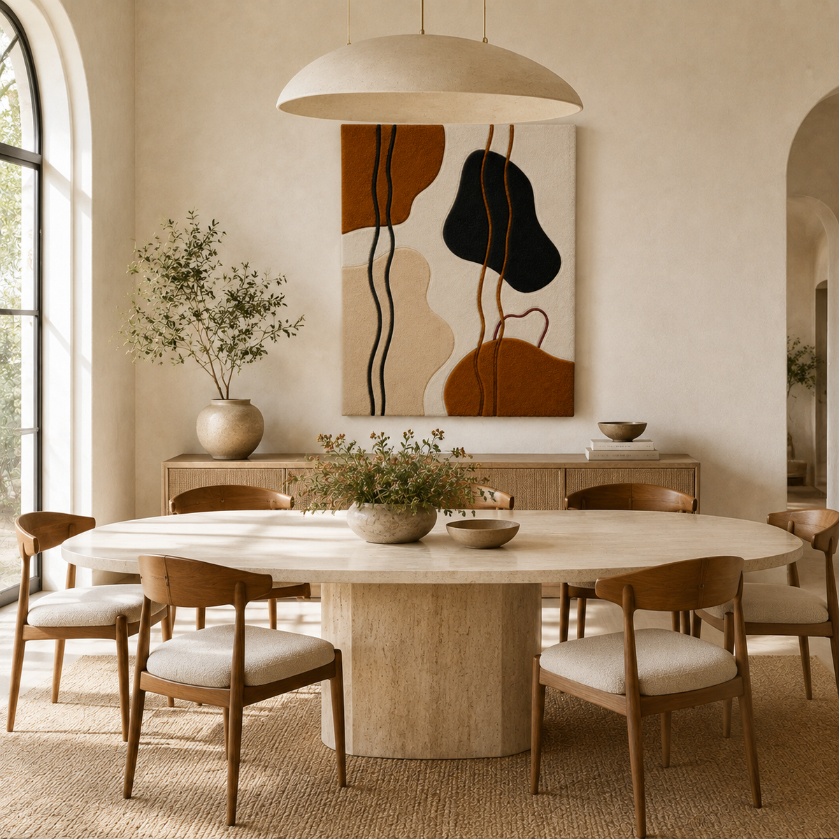 Organic Line Abstract wall art by Hewn Earth featuring flowing, textured patterns in earthy tones on a neutral background.