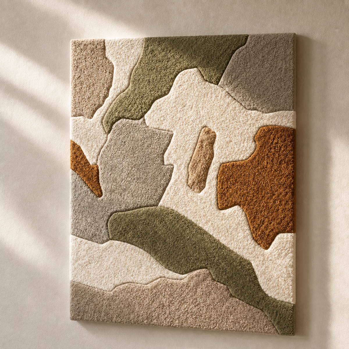 Sage camo abstract wall art by Hewn Earth featuring earthy tones and textured design suitable for modern interior decor