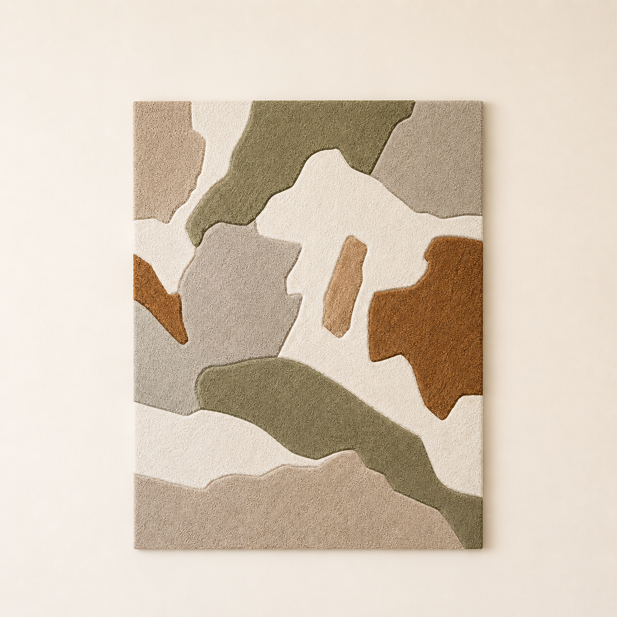 Sage camo abstract wall art by Hewn Earth featuring a textured, earthy design with green and brown tones for modern interior decor.
